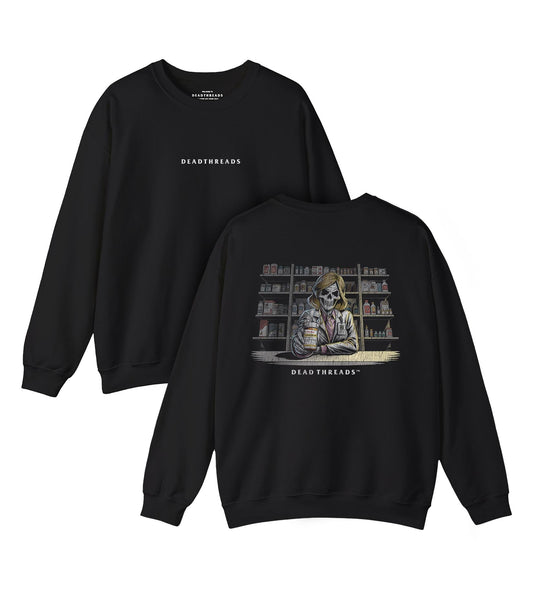 CRYPTS & SCRIPTS (PHARMACIST, FEMALE) - “DT ESSENTIAL" CREWNECK SWEATSHIRT – Sweatshirt – Dead Threads Apparel