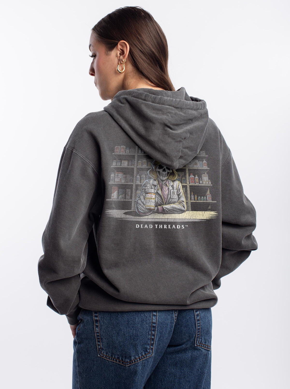CRYPTS & SCRIPTS (PHARMACIST, FEMALE) - “DT ESSENTIAL" HOODIE – Hoodie – Dead Threads Apparel