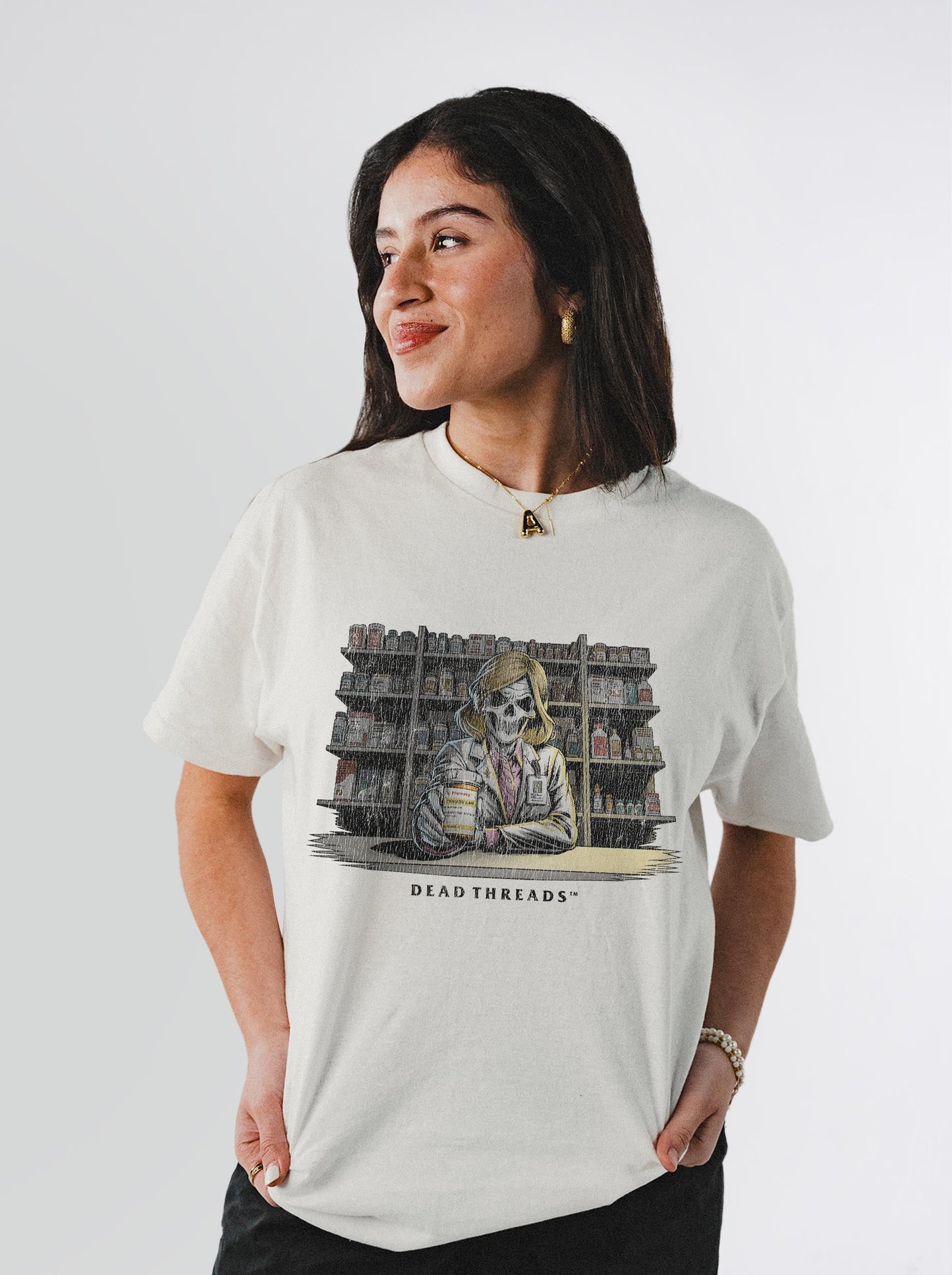 CRYPTS & SCRIPTS (PHARMACIST, FEMALE) – T-Shirt – Dead Threads Apparel