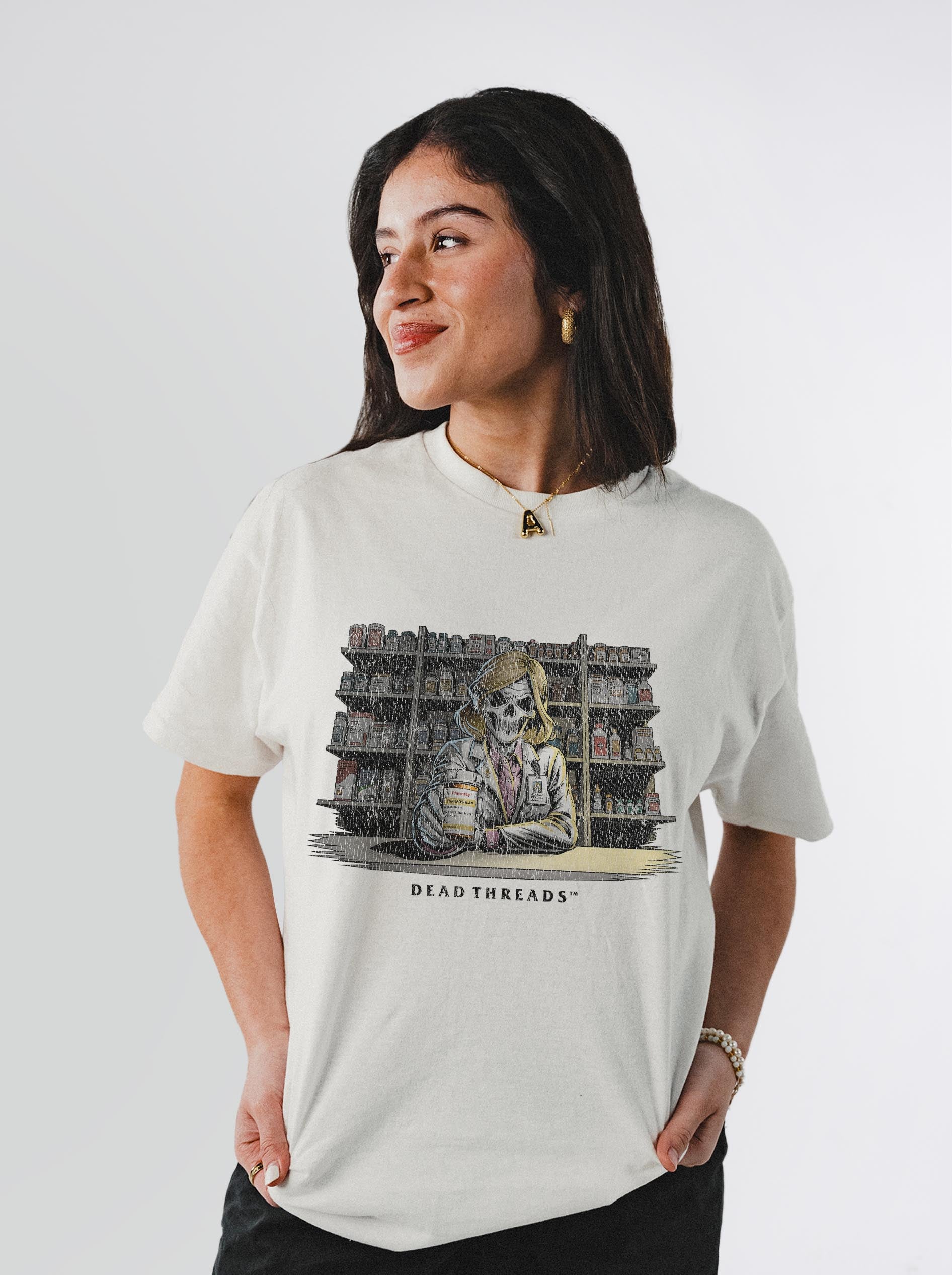 CRYPTS & SCRIPTS (PHARMACIST, FEMALE) – T-Shirt – Dead Threads Apparel