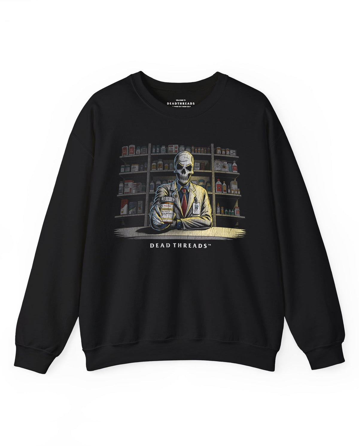 CRYPTS & SCRIPTS (PHARMACIST, MALE) - CREWNECK SWEATSHIRT – Sweatshirt – Dead Threads Apparel