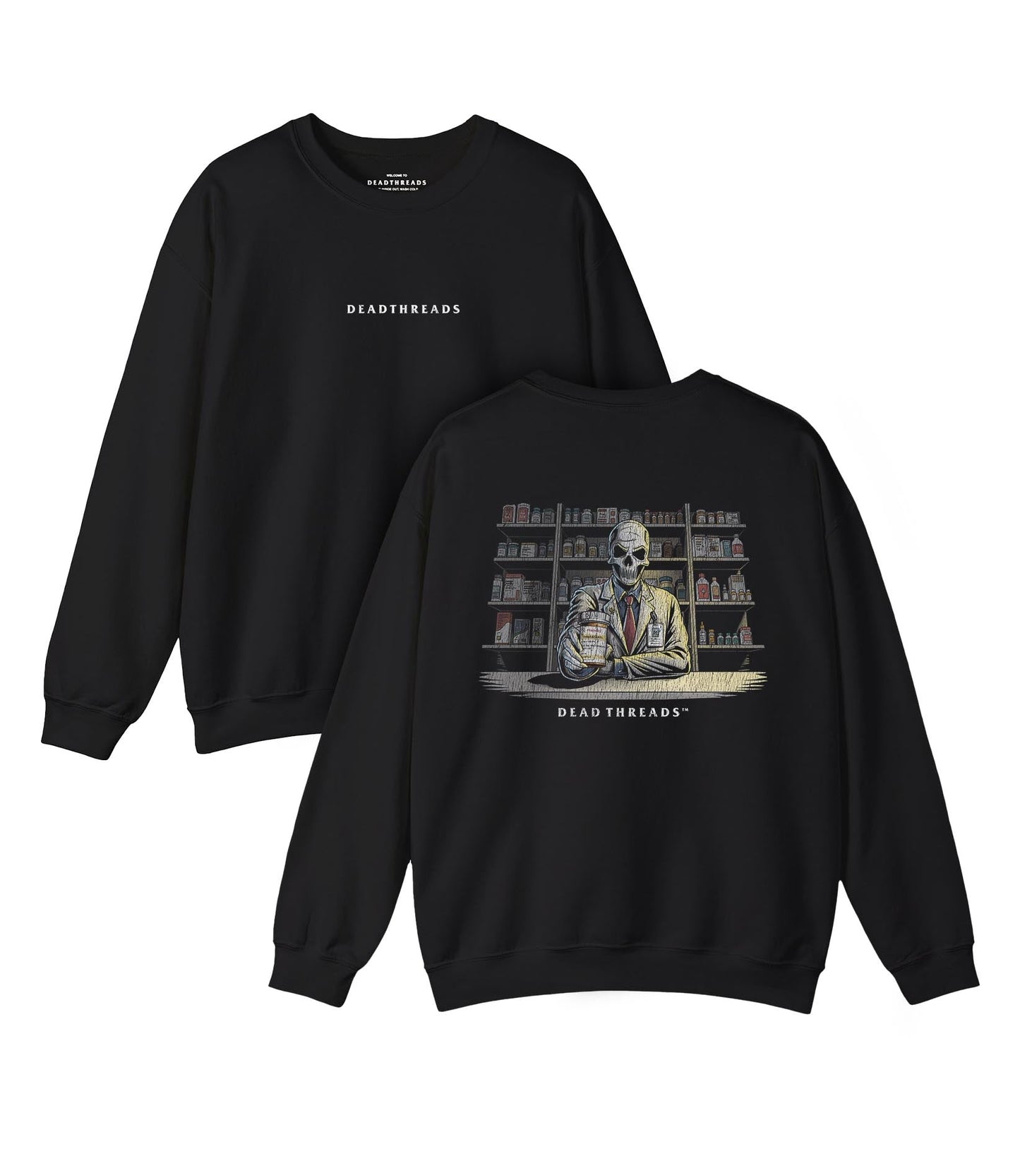 CRYPTS & SCRIPTS (PHARMACIST, MALE) - “DT ESSENTIAL" CREWNECK SWEATSHIRT – Sweatshirt – Dead Threads Apparel