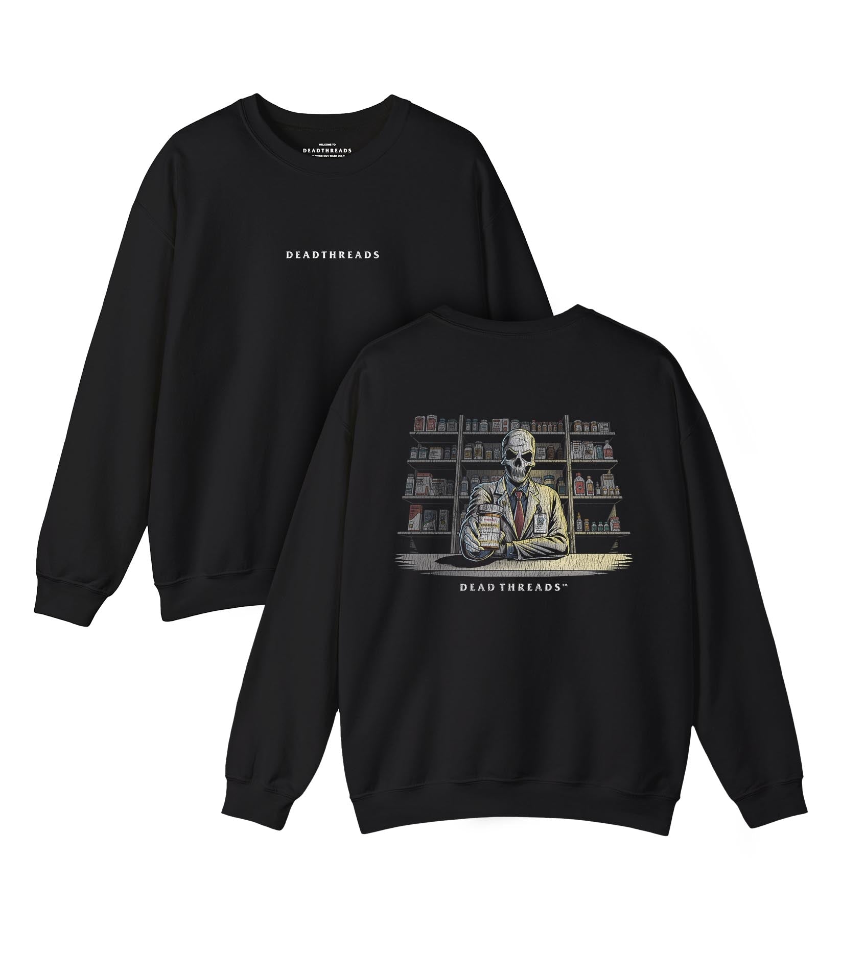 CRYPTS & SCRIPTS (PHARMACIST, MALE) - “DT ESSENTIAL" CREWNECK SWEATSHIRT – Sweatshirt – Dead Threads Apparel