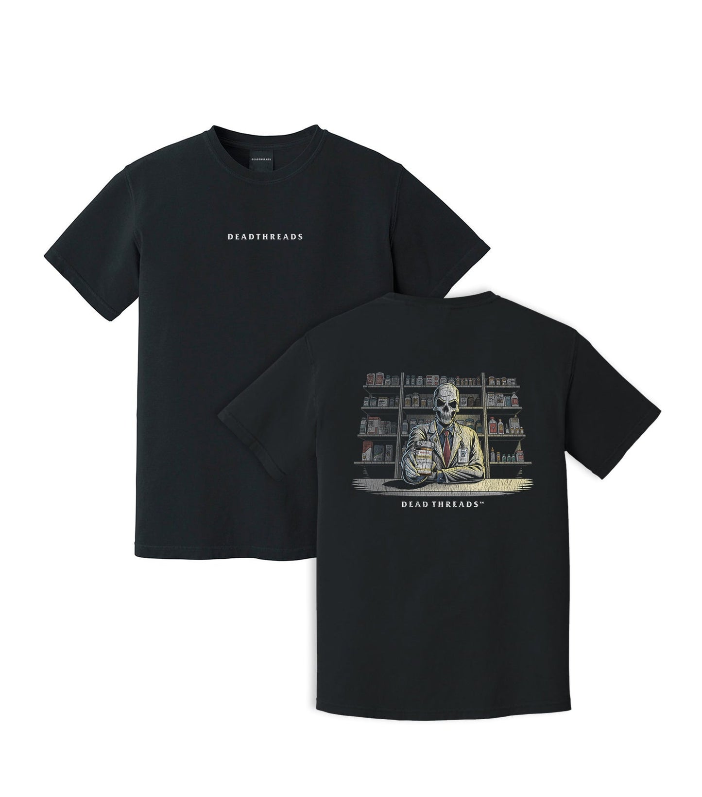 CRYPTS & SCRIPTS (PHARMACIST, MALE) - “DT ESSENTIAL" PREMIUM T-SHIRT – T-Shirt – Dead Threads Apparel