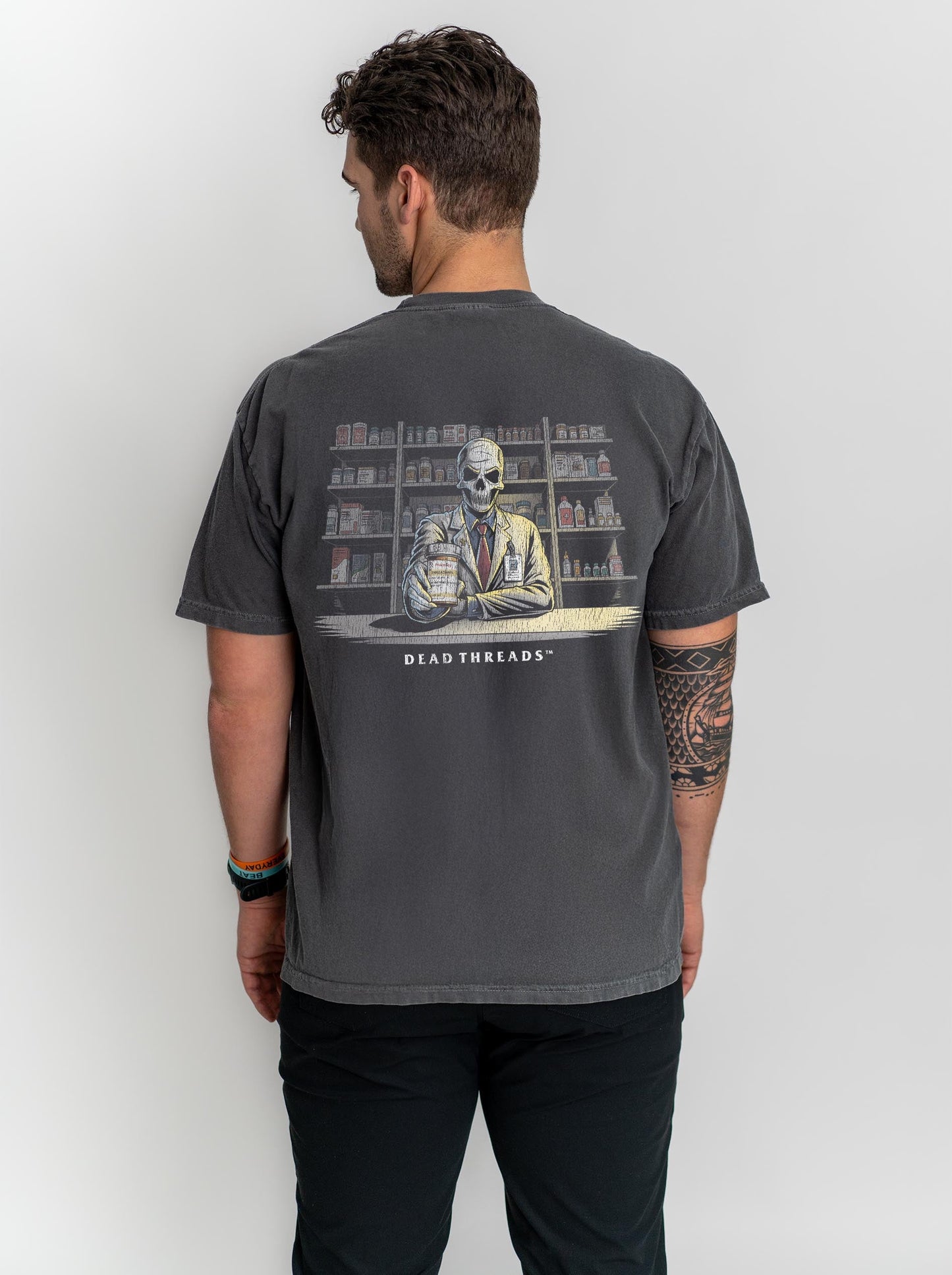 CRYPTS & SCRIPTS (PHARMACIST, MALE) - “DT ESSENTIAL" PREMIUM T-SHIRT – T-Shirt – Dead Threads Apparel