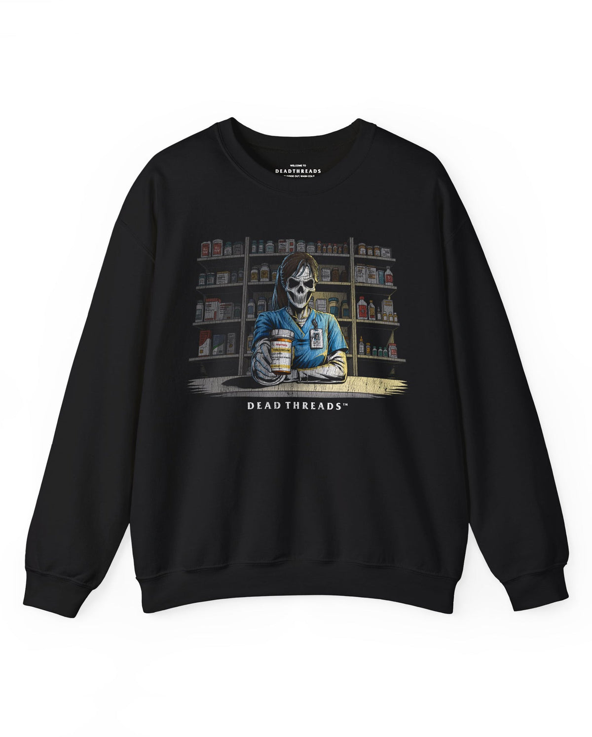 CRYPTS & SCRIPTS (PHARMACY TECH, FEMALE) - CREWNECK SWEATSHIRT – Sweatshirt – Dead Threads Apparel