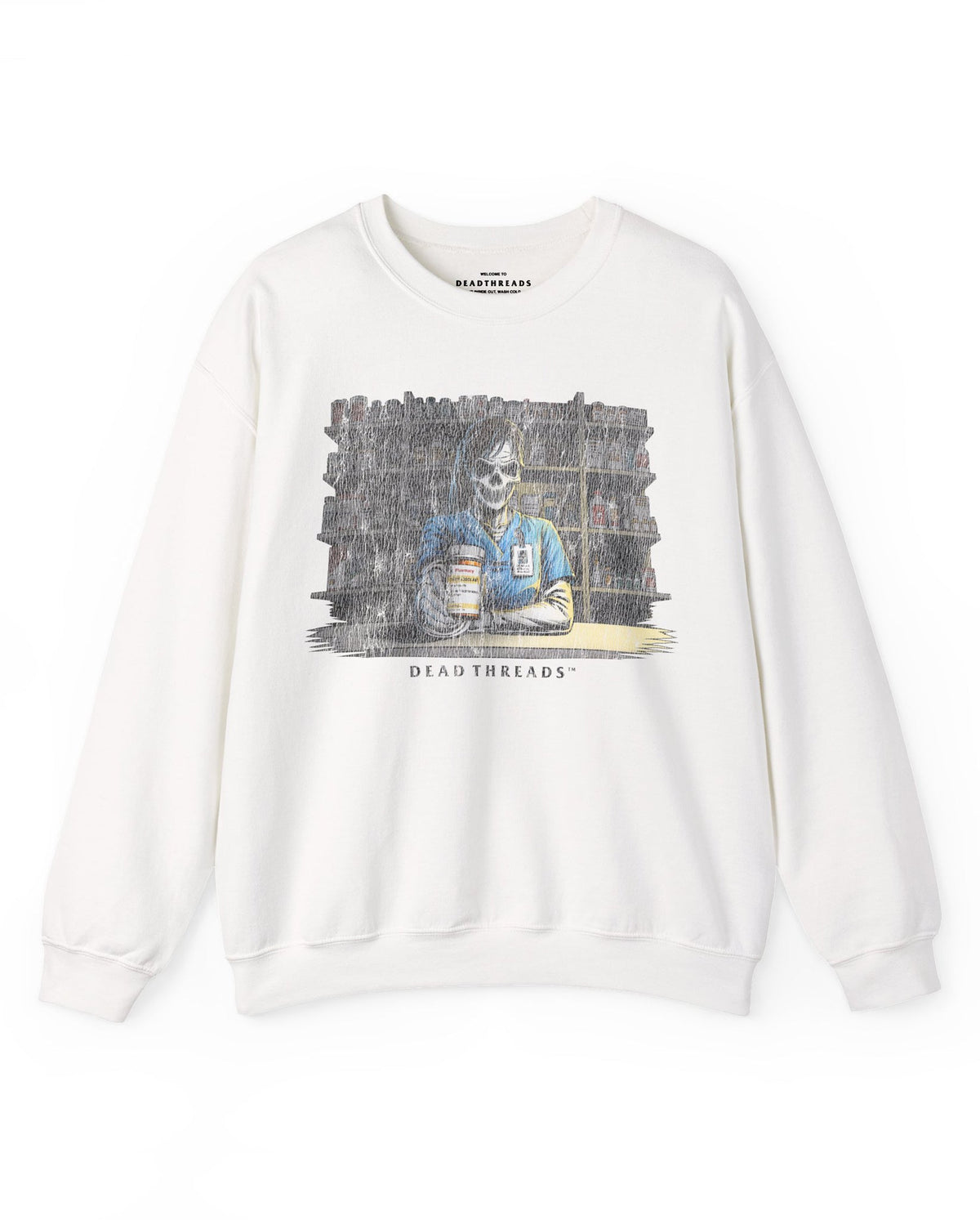 CRYPTS & SCRIPTS (PHARMACY TECH, FEMALE) - CREWNECK SWEATSHIRT – Sweatshirt – Dead Threads Apparel