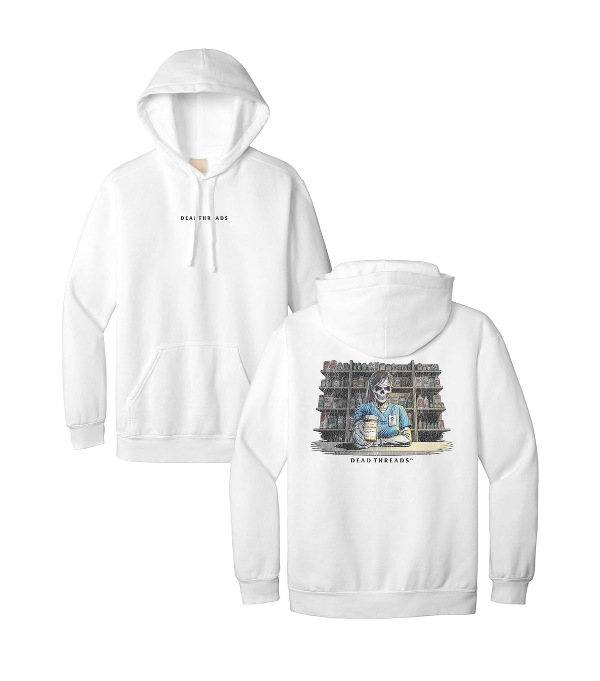 CRYPTS & SCRIPTS (PHARMACY TECH, FEMALE) - “DT ESSENTIAL" HOODIE – Hoodie – Dead Threads Apparel