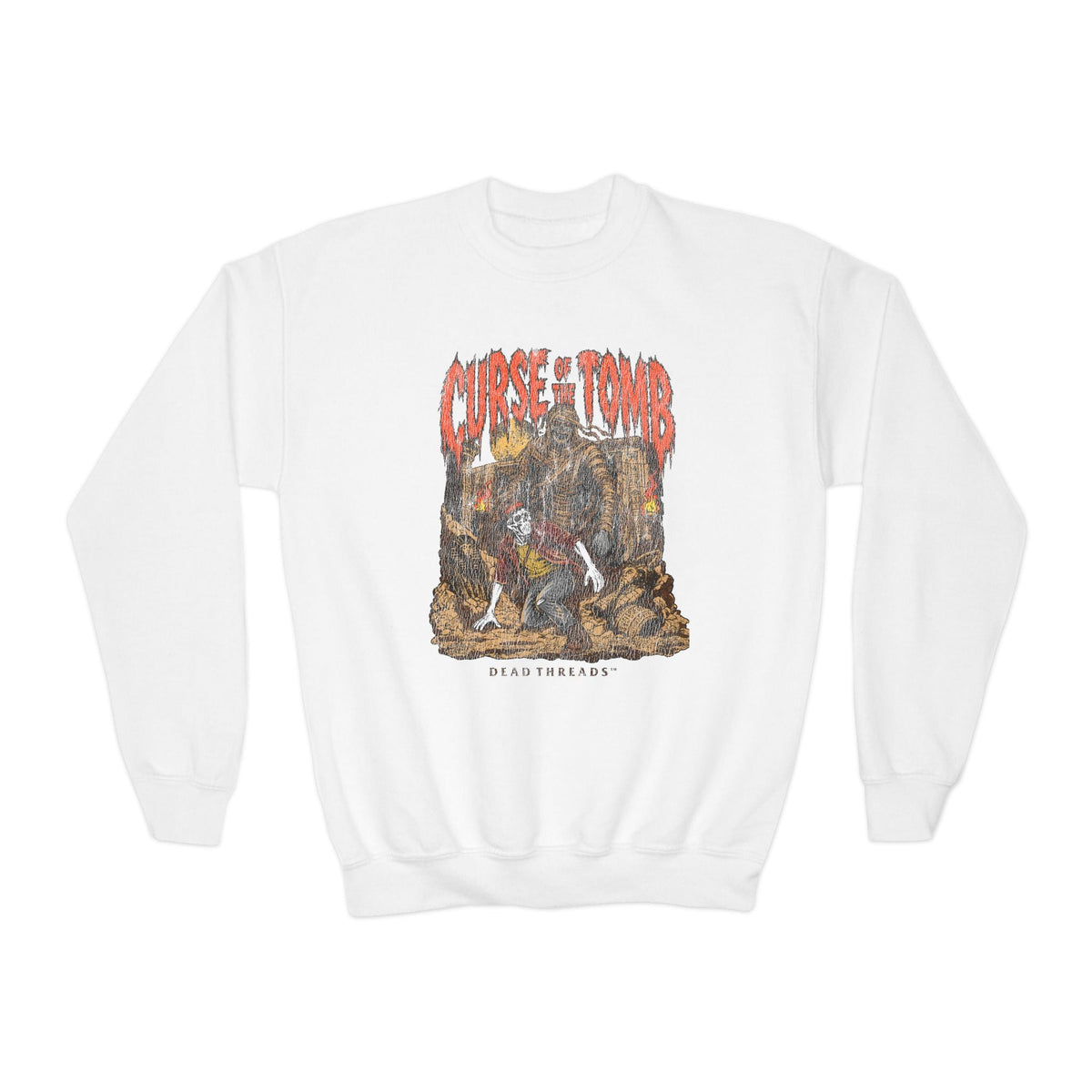CURSE OF THE TOMB (KIDS) CREWNECK SWEATSHIRT - Halloween Limited Drop – Kids clothes – Dead Threads Apparel