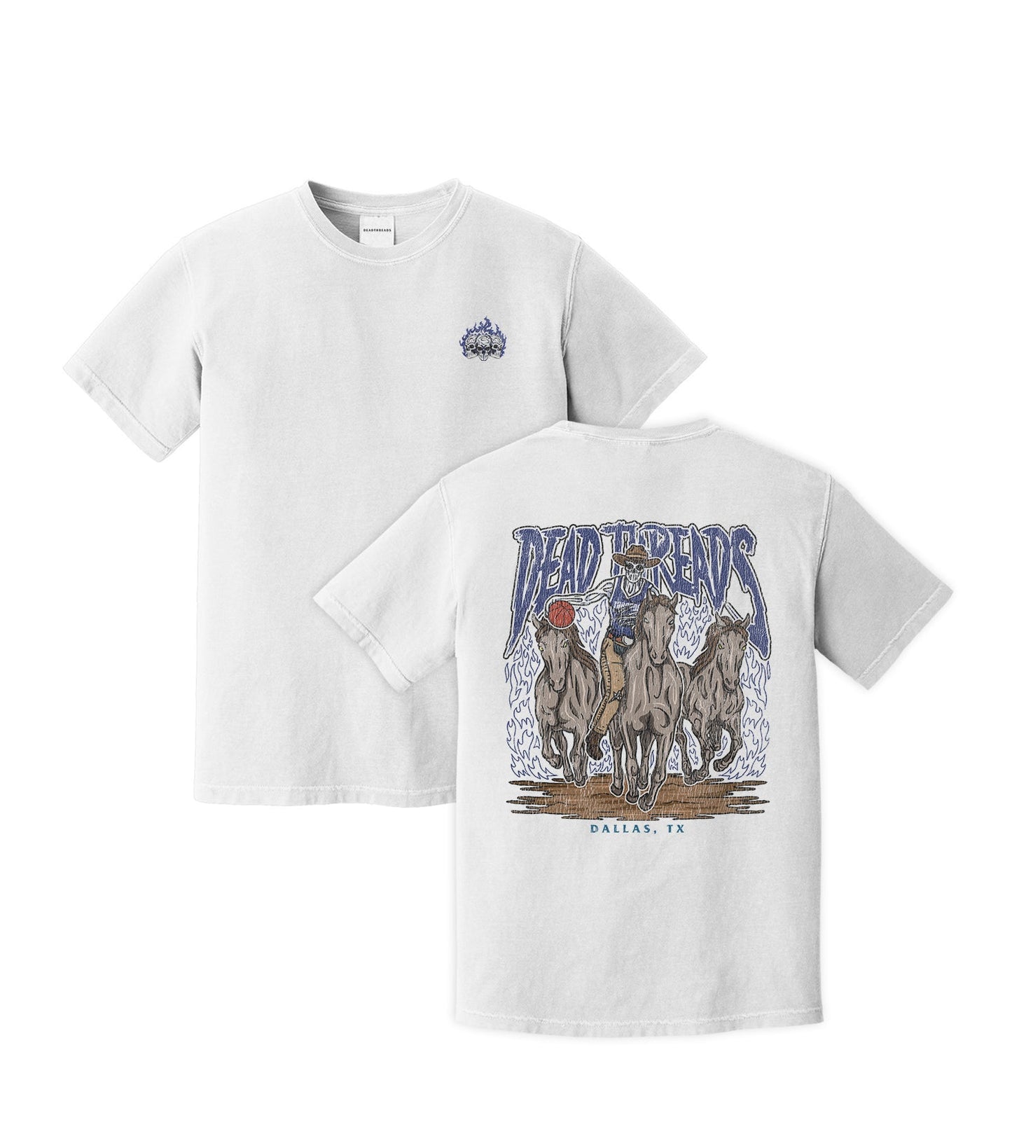 DALLAS BASKETBALL - “3 SKULL” PREMIUM T-SHIRT – T-Shirt – Dead Threads Apparel