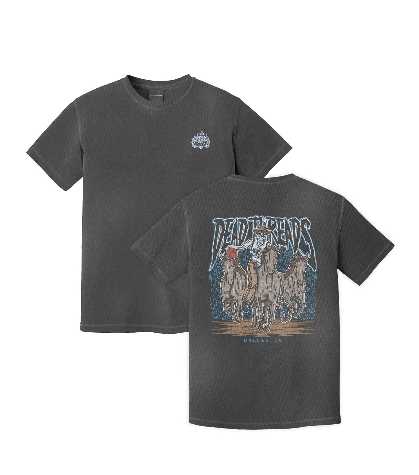 DALLAS BASKETBALL - “3 SKULL” PREMIUM T-SHIRT – T-Shirt – Dead Threads Apparel