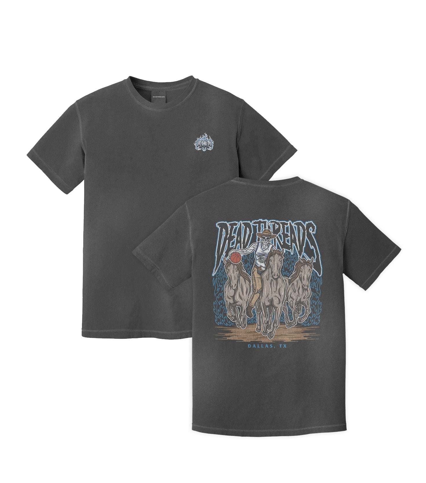DALLAS BASKETBALL - “3 SKULL” PREMIUM T-SHIRT – T-Shirt – Dead Threads Apparel