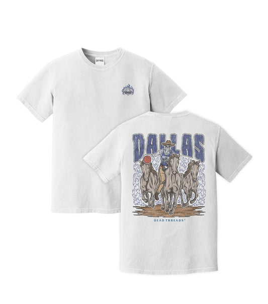DALLAS BASKETBALL - “3 SKULL” PREMIUM T - SHIRT – T-Shirt – Dead Threads Apparel
