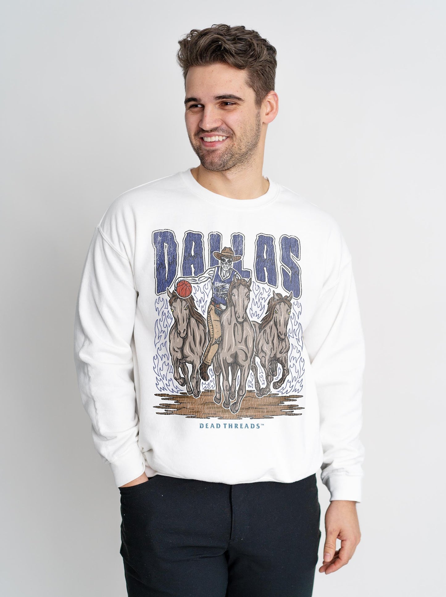 DALLAS BASKETBALL CREWNECK SWEATSHIRT – Sweatshirt – Dead Threads Apparel