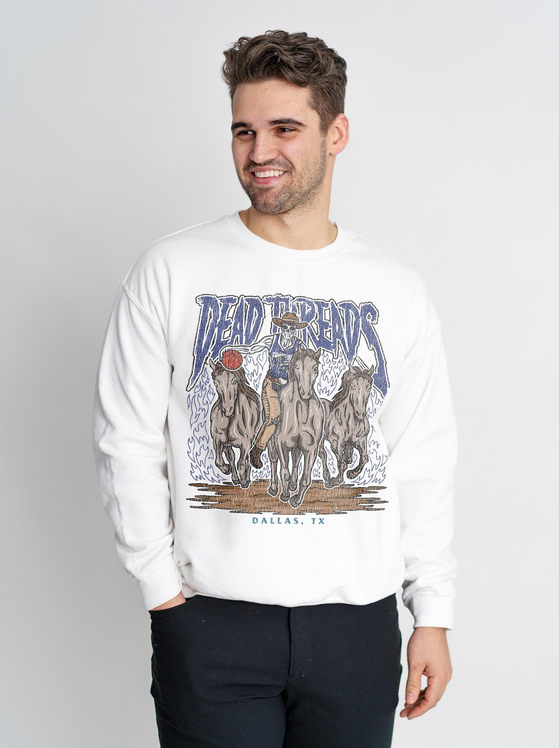 DALLAS BASKETBALL - CREWNECK SWEATSHIRT – Sweatshirt – Dead Threads Apparel