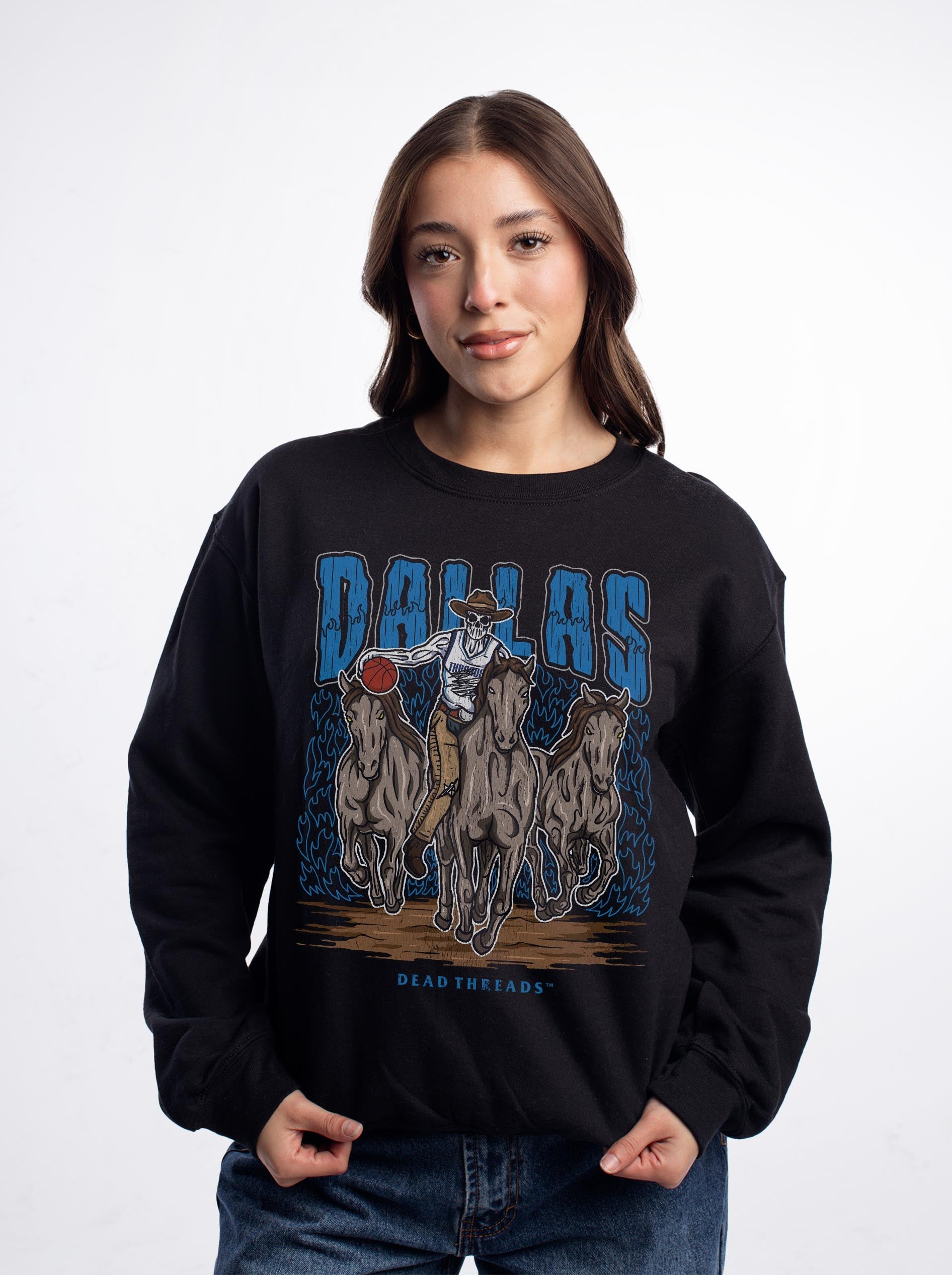 DALLAS BASKETBALL CREWNECK SWEATSHIRT – Sweatshirt – Dead Threads Apparel