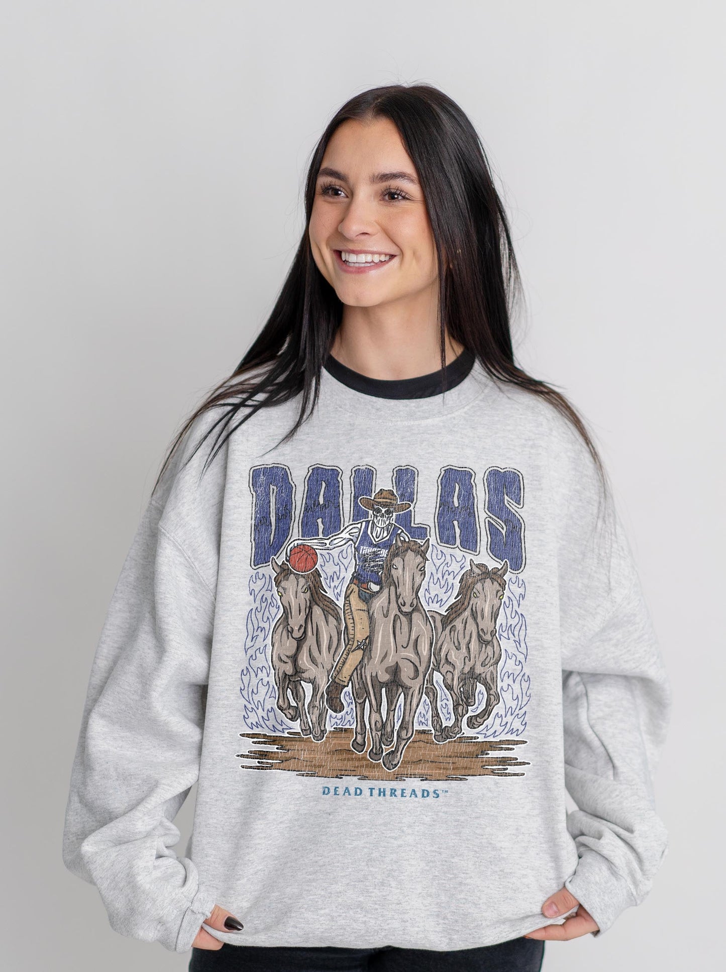 DALLAS BASKETBALL CREWNECK SWEATSHIRT – Sweatshirt – Dead Threads Apparel