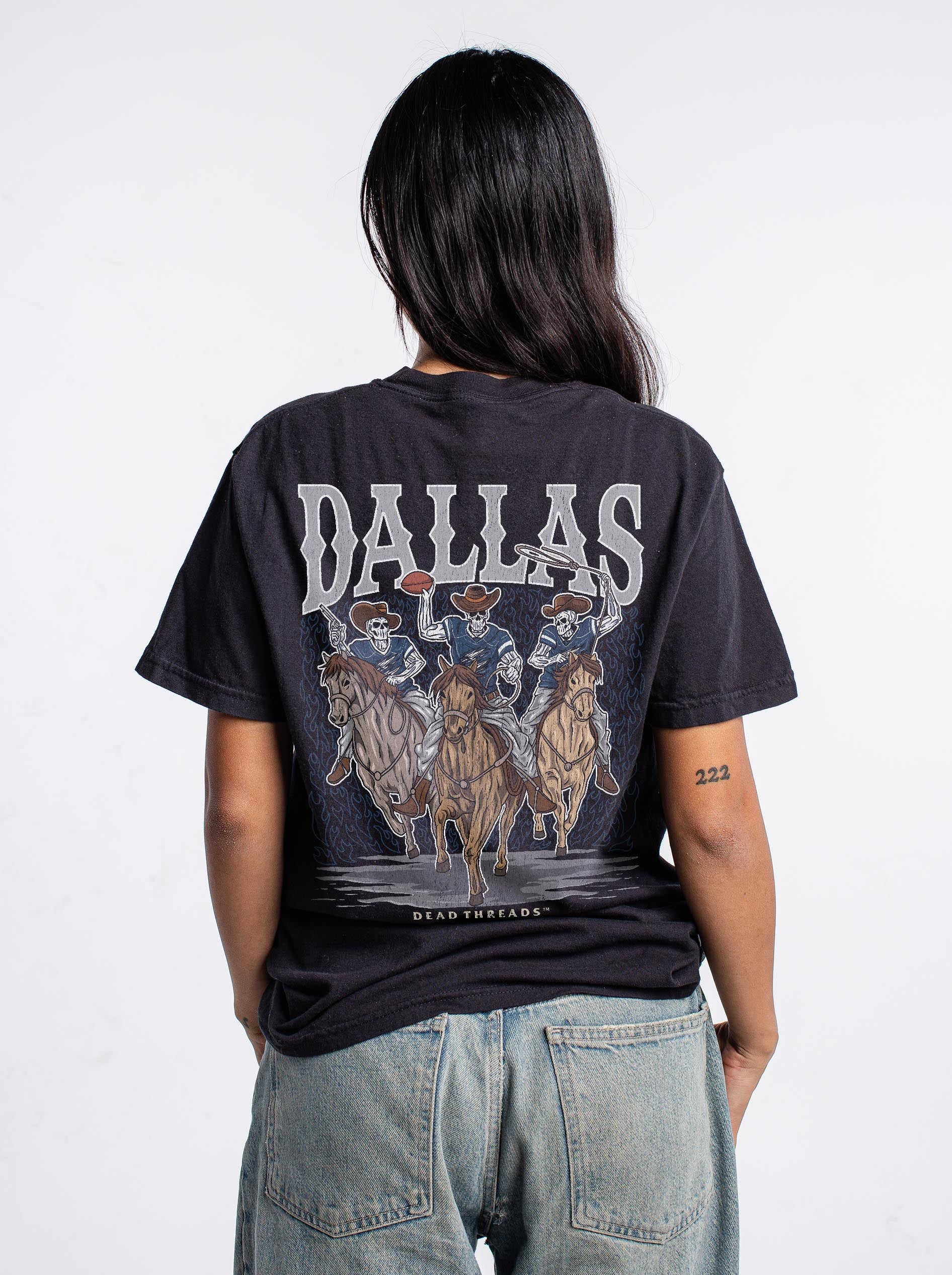 DALLAS FOOTBALL - “3 SKULL” PREMIUM T - SHIRT – T-Shirt – Dead Threads Apparel