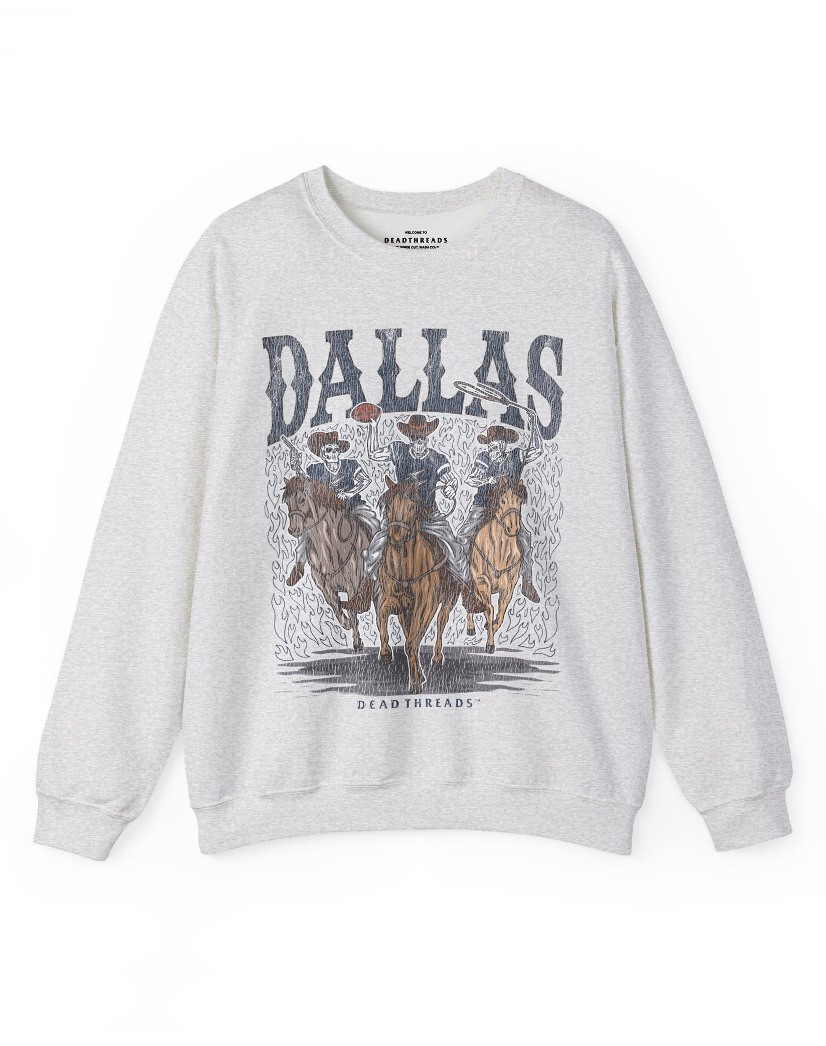 DALLAS FOOTBALL COWBOY WESTERN CREWNECK SWEATSHIRT - DEAD THREADS