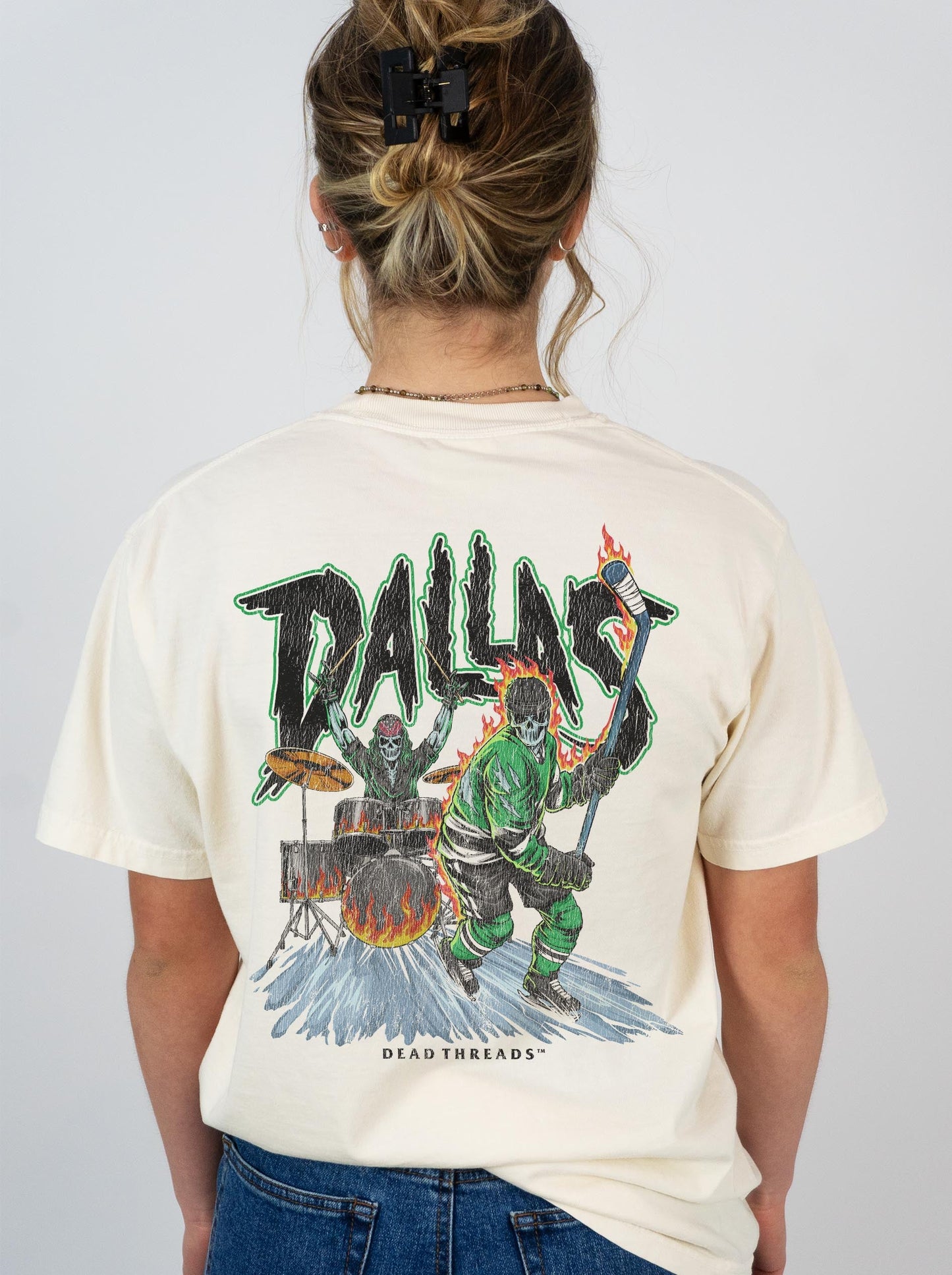 DALLAS HOCKEY - “3 SKULL” PREMIUM T - SHIRT – T-Shirt – Dead Threads Apparel