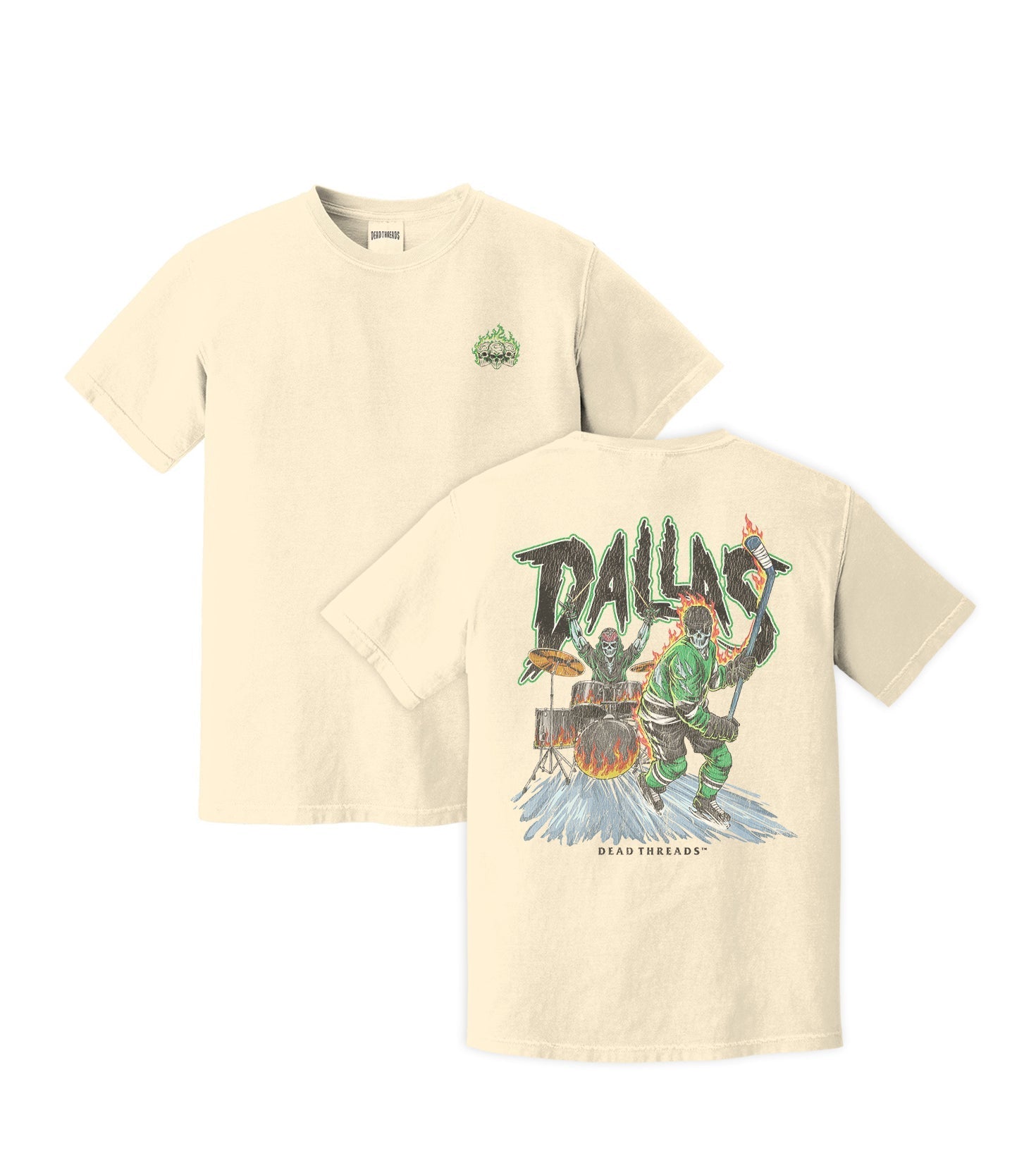 DALLAS HOCKEY - “3 SKULL” PREMIUM T-SHIRT – Dead Threads Apparel
