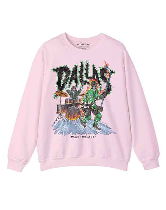 DALLAS HOCKEY CREWNECK SWEATSHIRT - PINK – Sweatshirt – Dead Threads Apparel