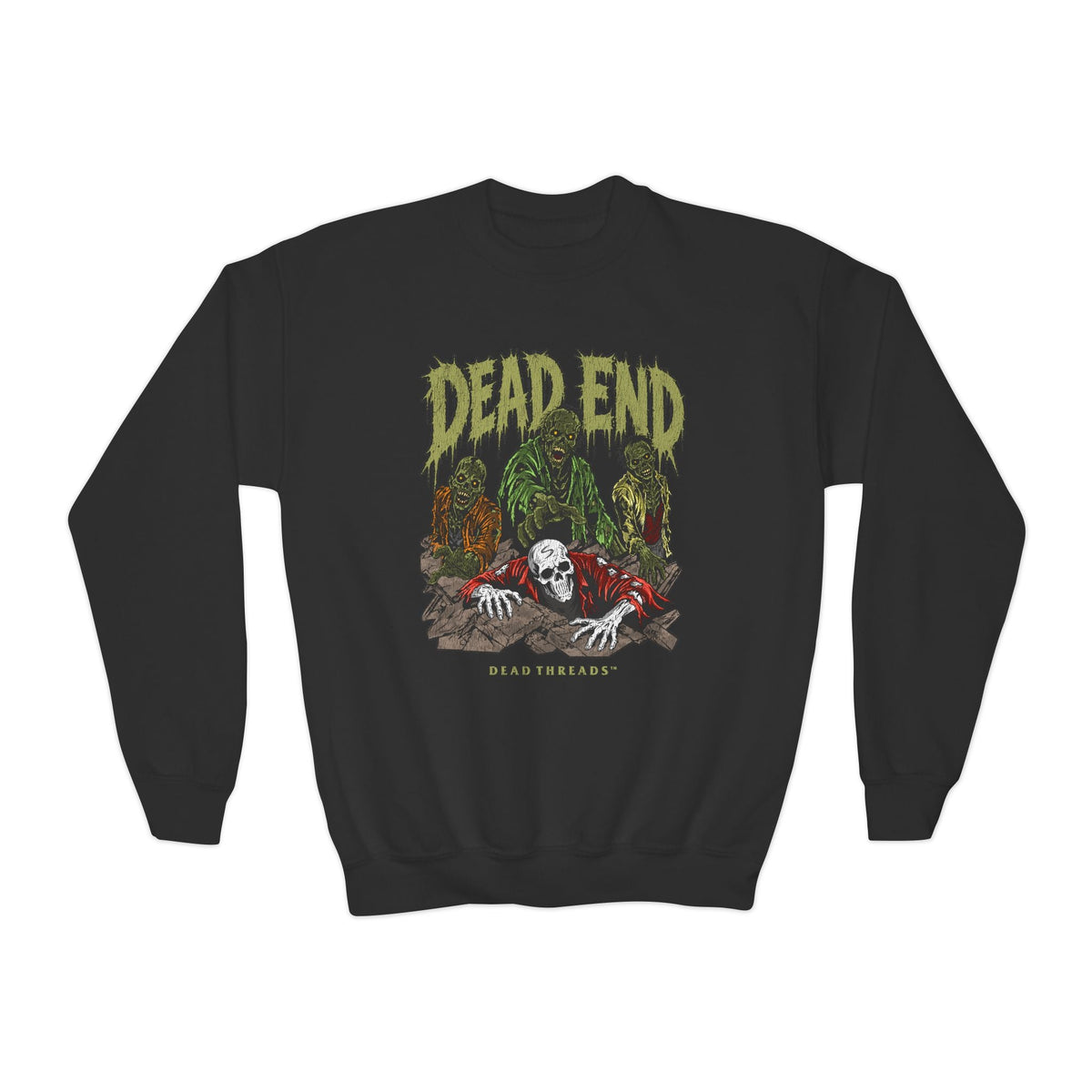 DEAD END (KIDS) CREWNECK SWEATSHIRT - Halloween Limited Drop – Kids clothes – Dead Threads Apparel