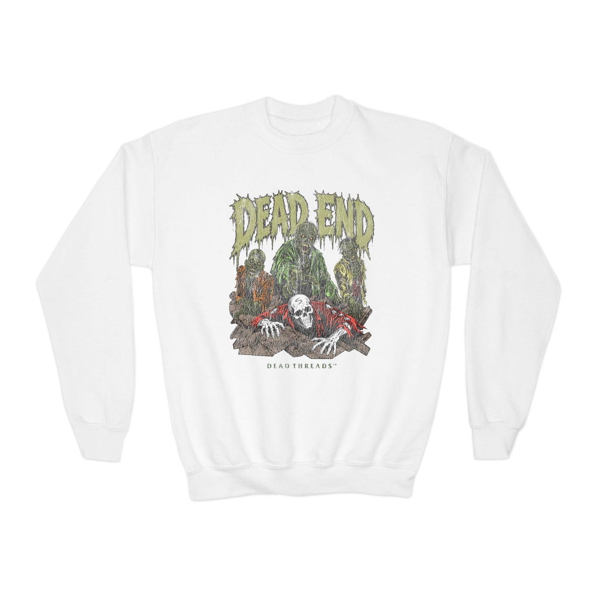 DEAD END (KIDS) CREWNECK SWEATSHIRT - Halloween Limited Drop – Kids clothes – Dead Threads Apparel