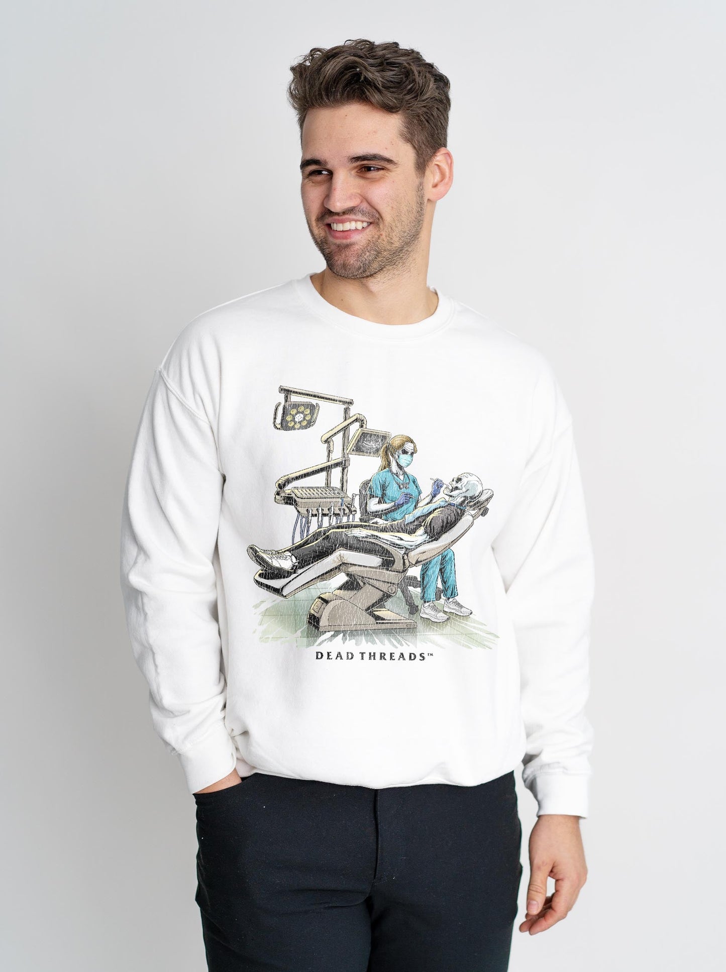 DEADLY DENTAL (FEMALE) CREWNECK SWEATSHIRT – Sweatshirt – Dead Threads Apparel