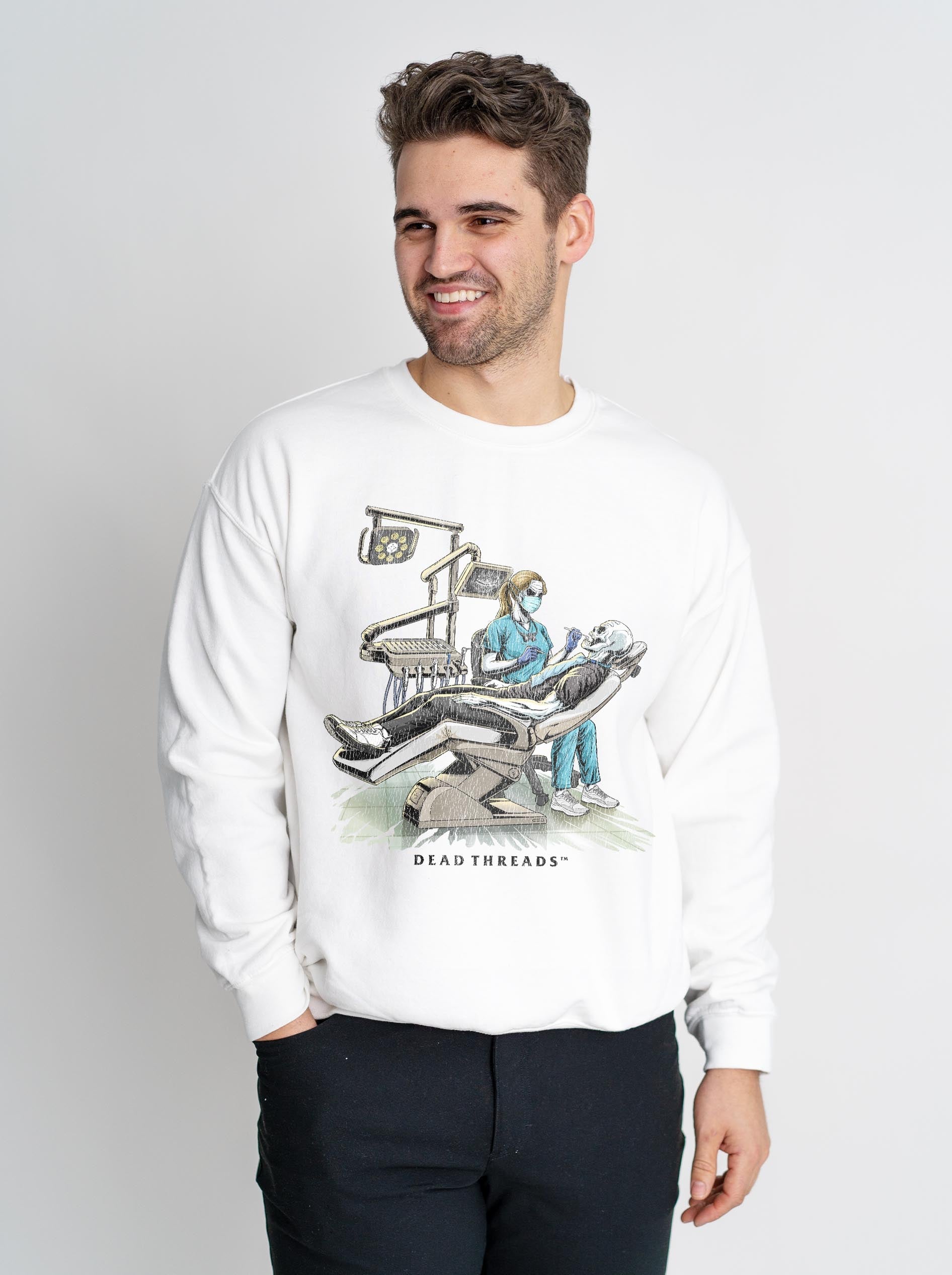 DEADLY DENTAL (FEMALE) CREWNECK SWEATSHIRT – Sweatshirt – Dead Threads Apparel