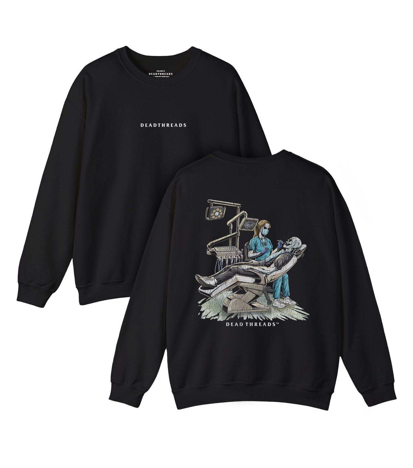 DEADLY DENTAL (FEMALE) - “DT ESSENTIAL" CREWNECK SWEATSHIRT – Sweatshirt – Dead Threads Apparel