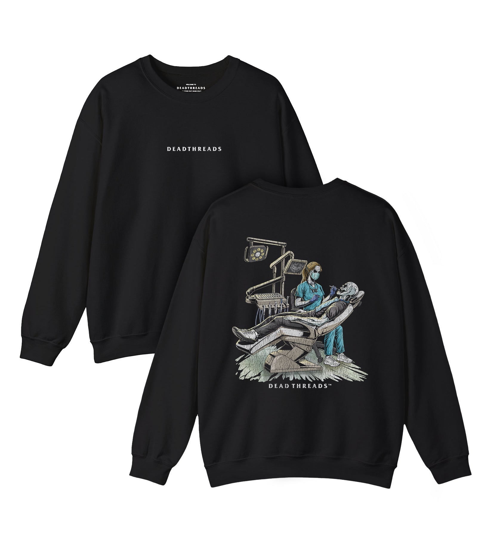 DEADLY DENTAL (FEMALE) - “DT ESSENTIAL" CREWNECK SWEATSHIRT – Sweatshirt – Dead Threads Apparel