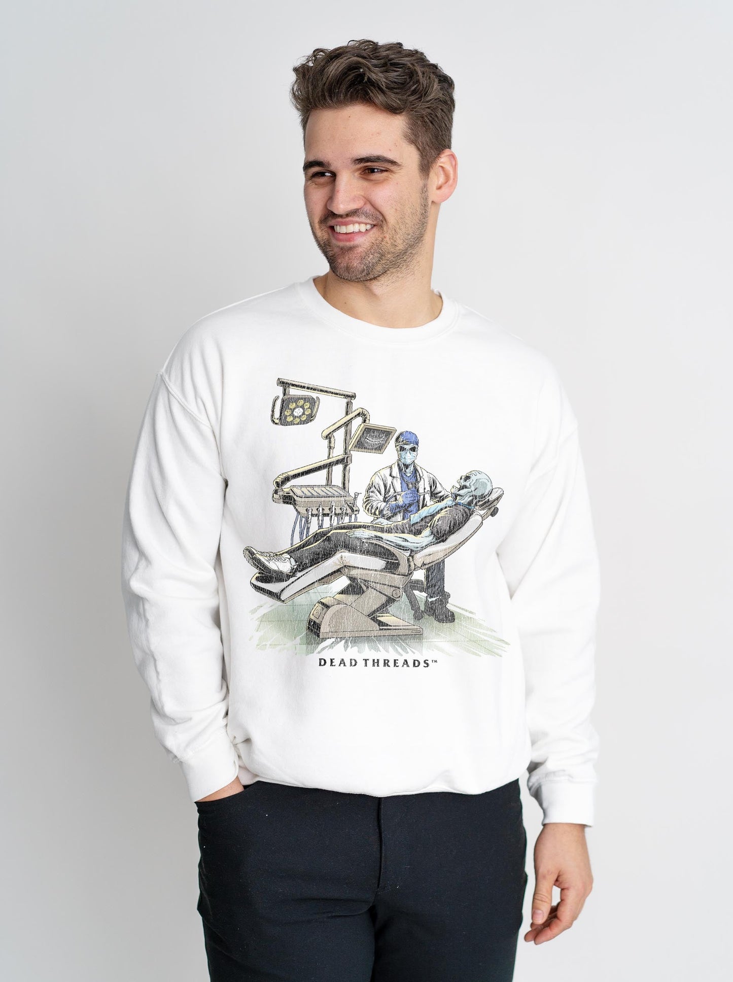 DEADLY DENTAL (MALE) CREWNECK SWEATSHIRT – Sweatshirt – Dead Threads Apparel