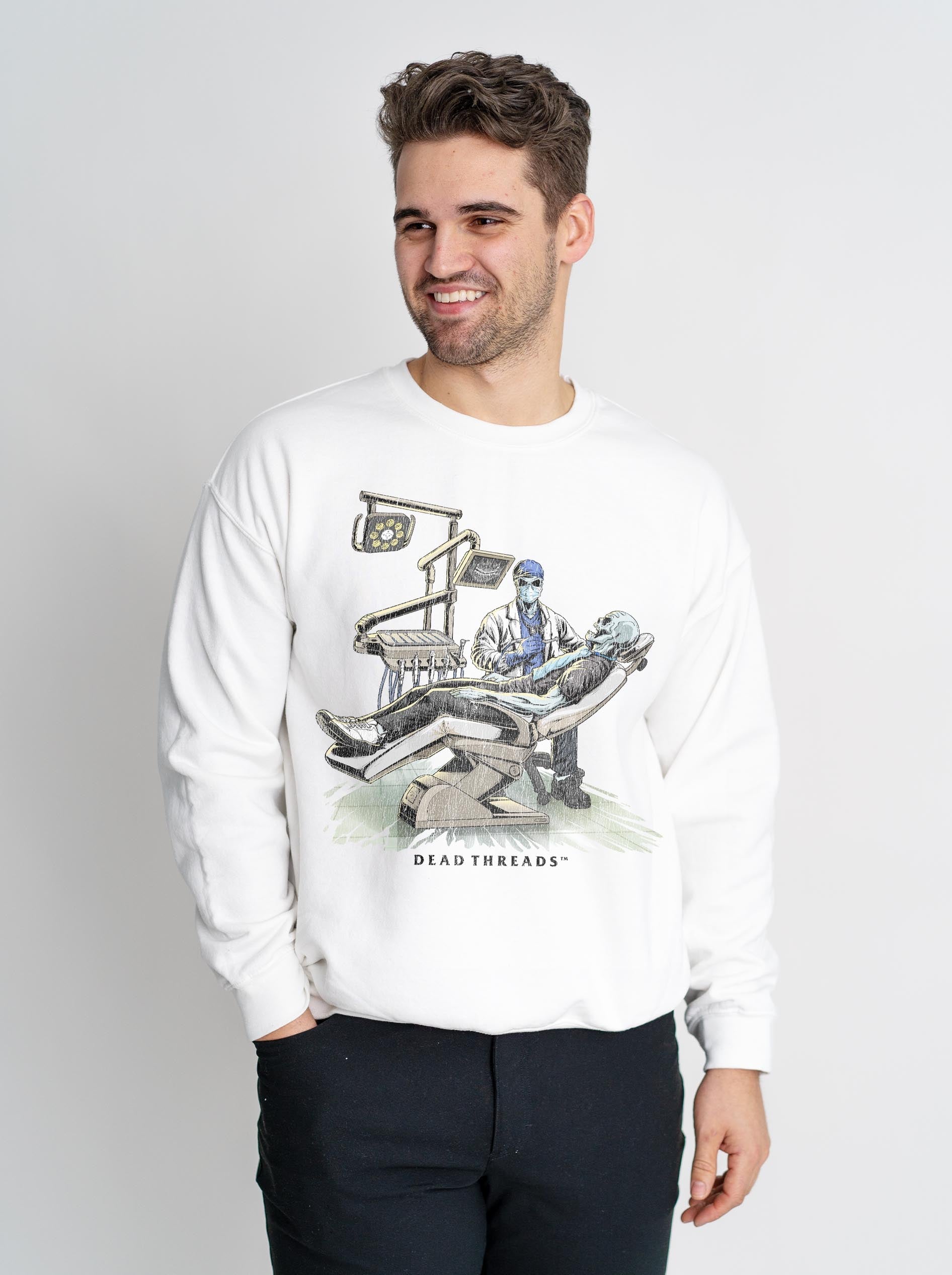 DEADLY DENTAL (MALE) CREWNECK SWEATSHIRT – Sweatshirt – Dead Threads Apparel