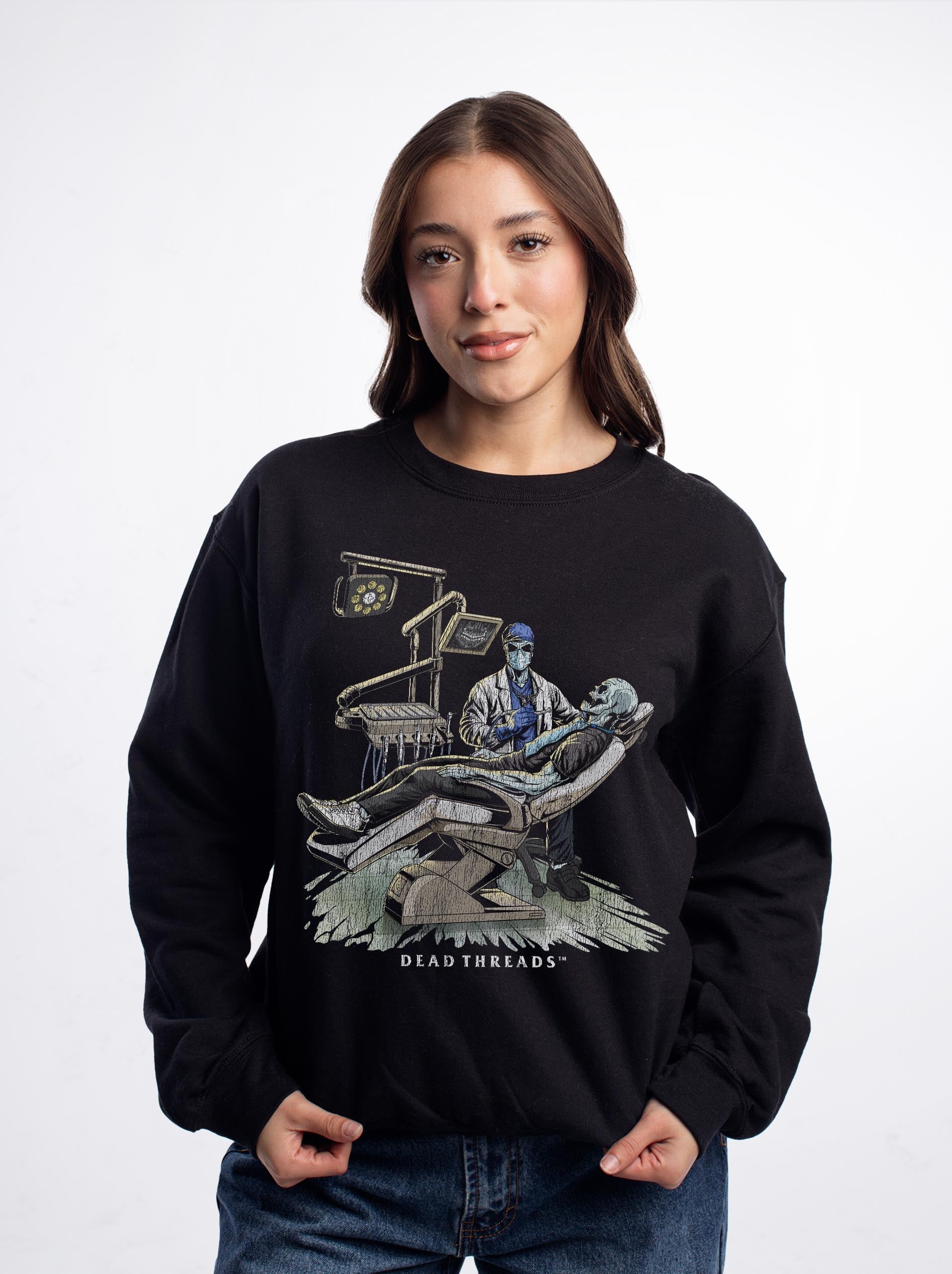 DEADLY DENTAL (MALE) CREWNECK SWEATSHIRT – Sweatshirt – Dead Threads Apparel