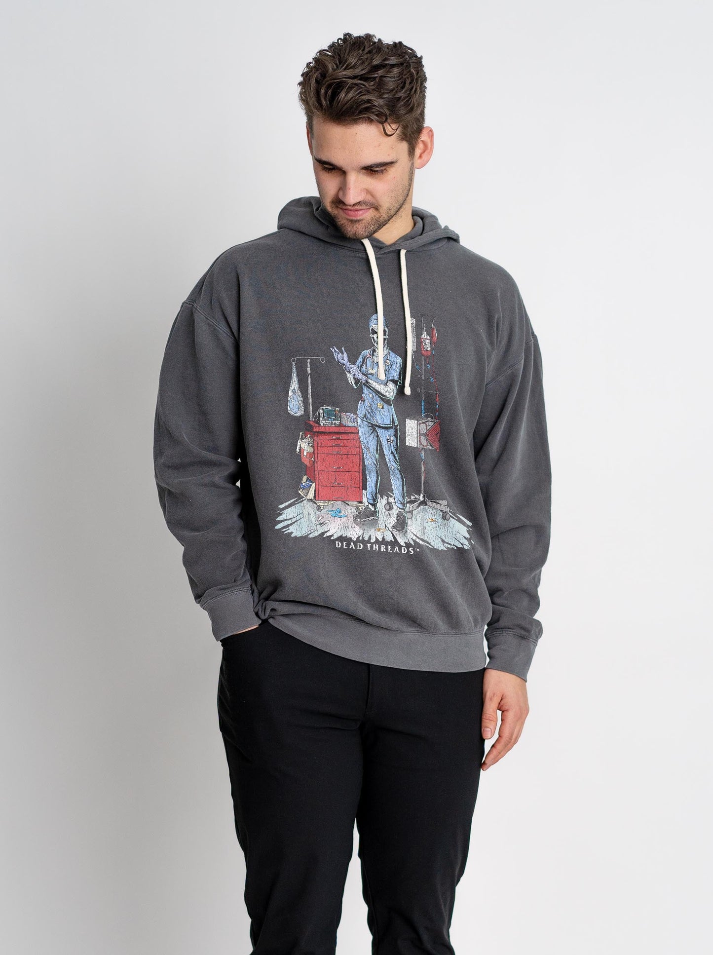 DEADSIDE NURSE (FEMALE) - BLUE SCRUBS LIGHTWEIGHT HOODIE – Lightweight – Dead Threads Apparel