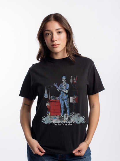 DEADSIDE NURSE (FEMALE) - BLUE SCRUBS – T-Shirt – Dead Threads Apparel