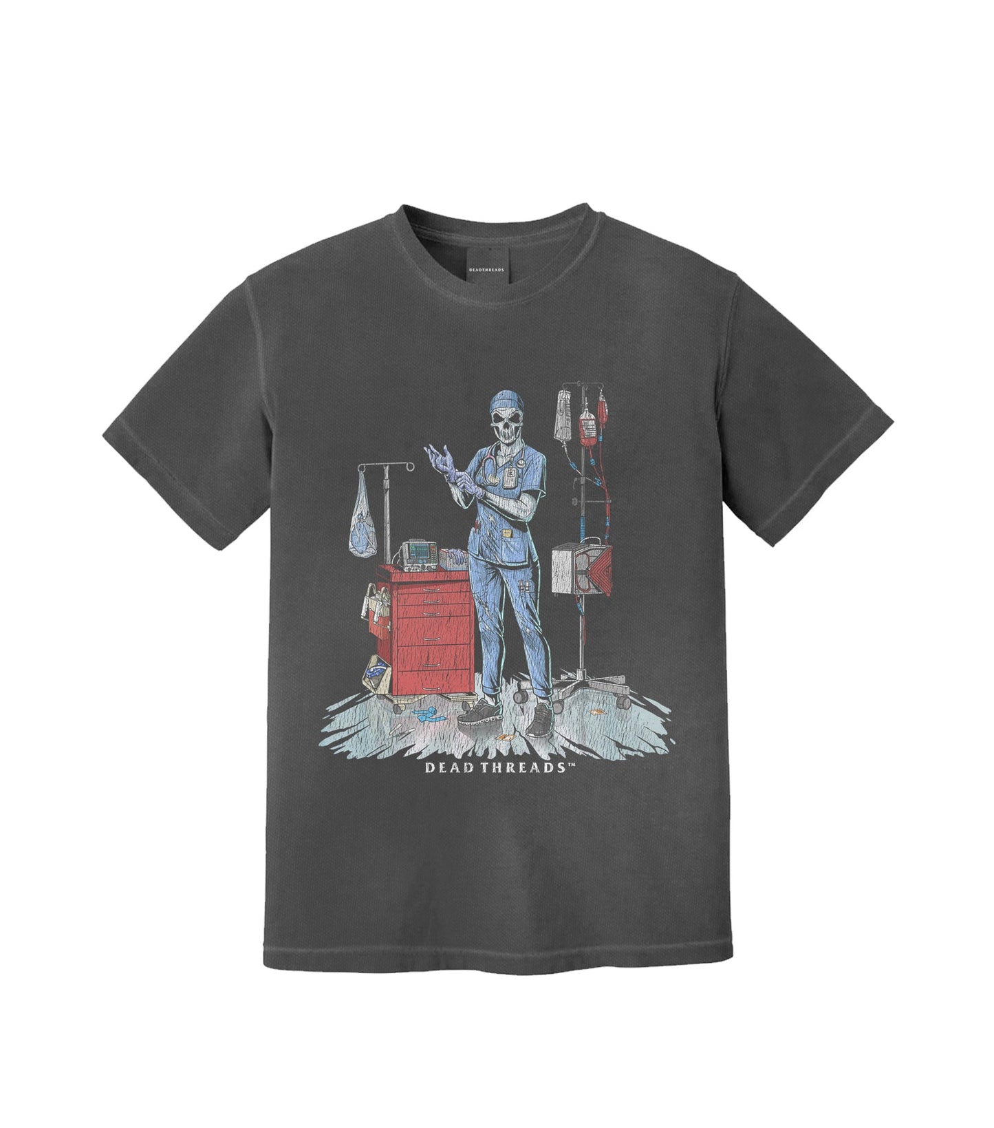 DEADSIDE NURSE (FEMALE) - BLUE SCRUBS – T-Shirt – Dead Threads Apparel