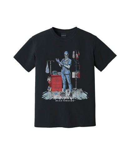 DEADSIDE NURSE (FEMALE) - BLUE SCRUBS – T-Shirt – Dead Threads Apparel