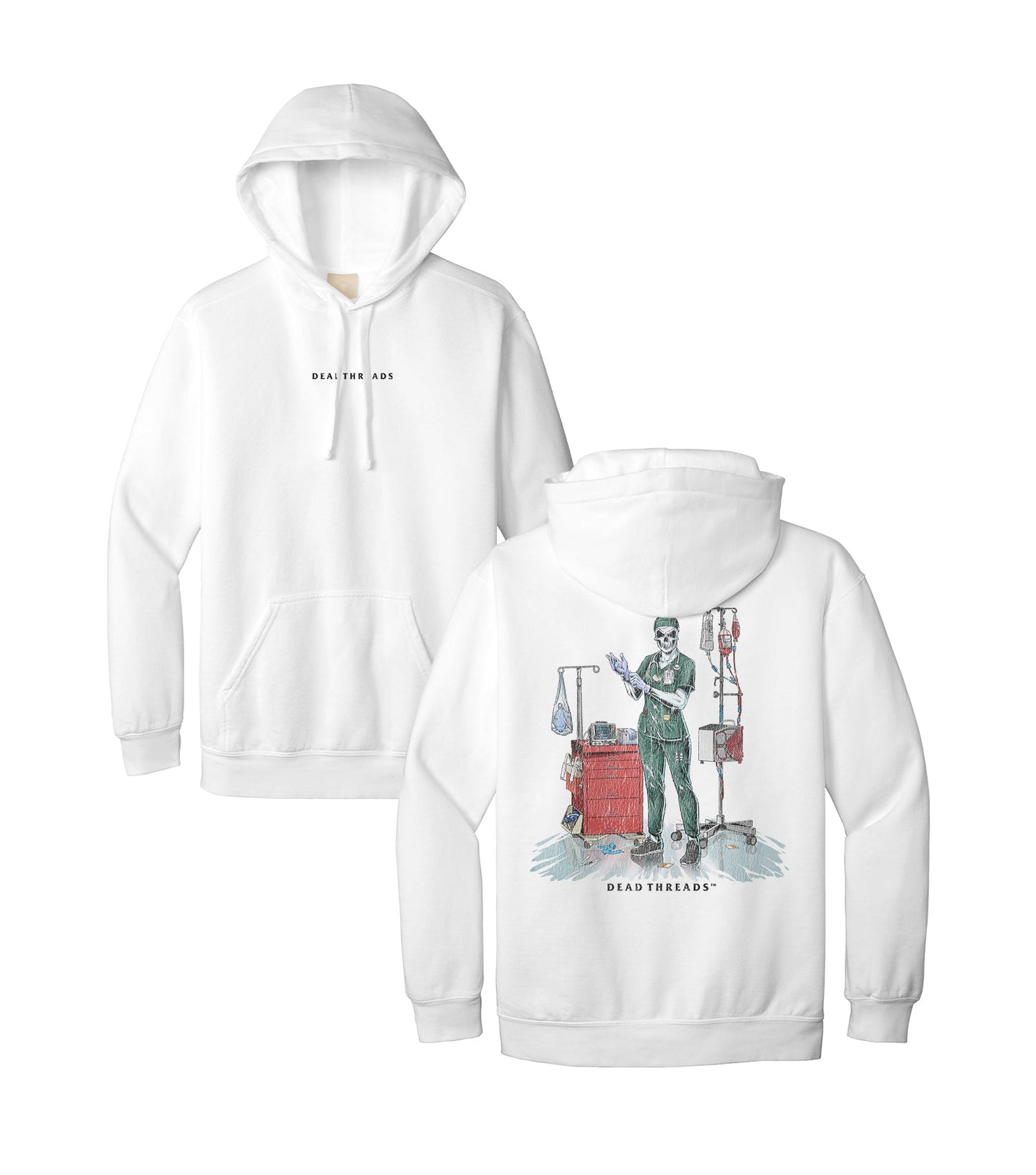 DEADSIDE NURSE (FEMALE) - GREEN SCRUBS “DT ESSENTIAL" HOODIE – Hoodie – Dead Threads Apparel