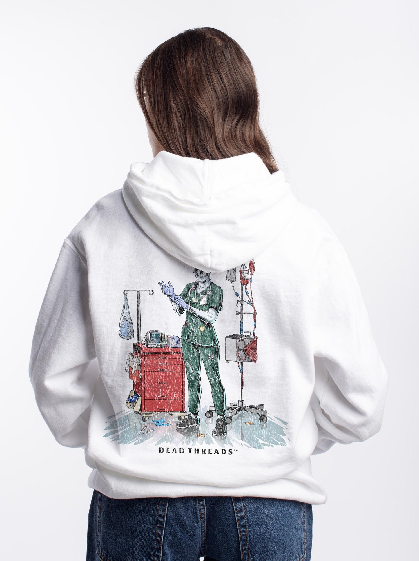 DEADSIDE NURSE (FEMALE) - GREEN SCRUBS “DT ESSENTIAL" HOODIE – Hoodie – Dead Threads Apparel