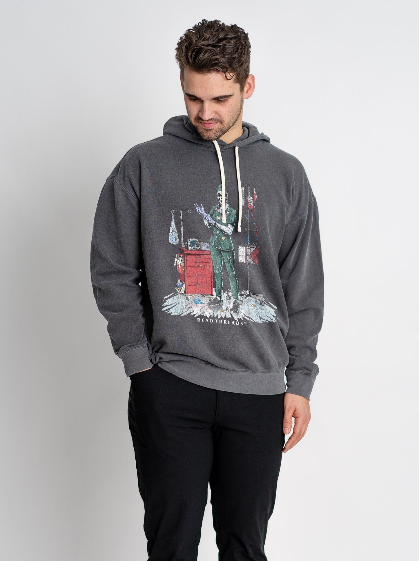 DEADSIDE NURSE (FEMALE) GREEN SCRUBS - LIGHTWEIGHT HOODIE – Lightweight – Dead Threads Apparel