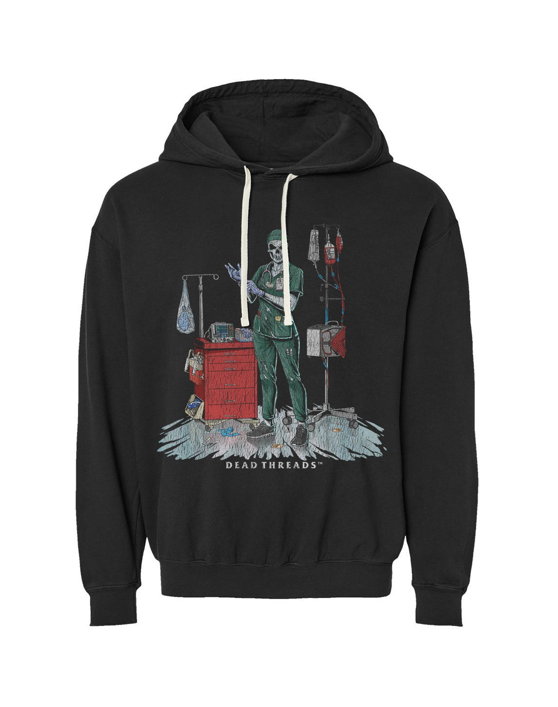 DEADSIDE NURSE (FEMALE) GREEN SCRUBS - LIGHTWEIGHT HOODIE – Lightweight – Dead Threads Apparel