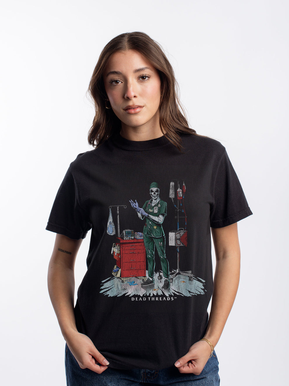 DEADSIDE NURSE (FEMALE) - GREEN SCRUBS – Dead Threads Apparel
