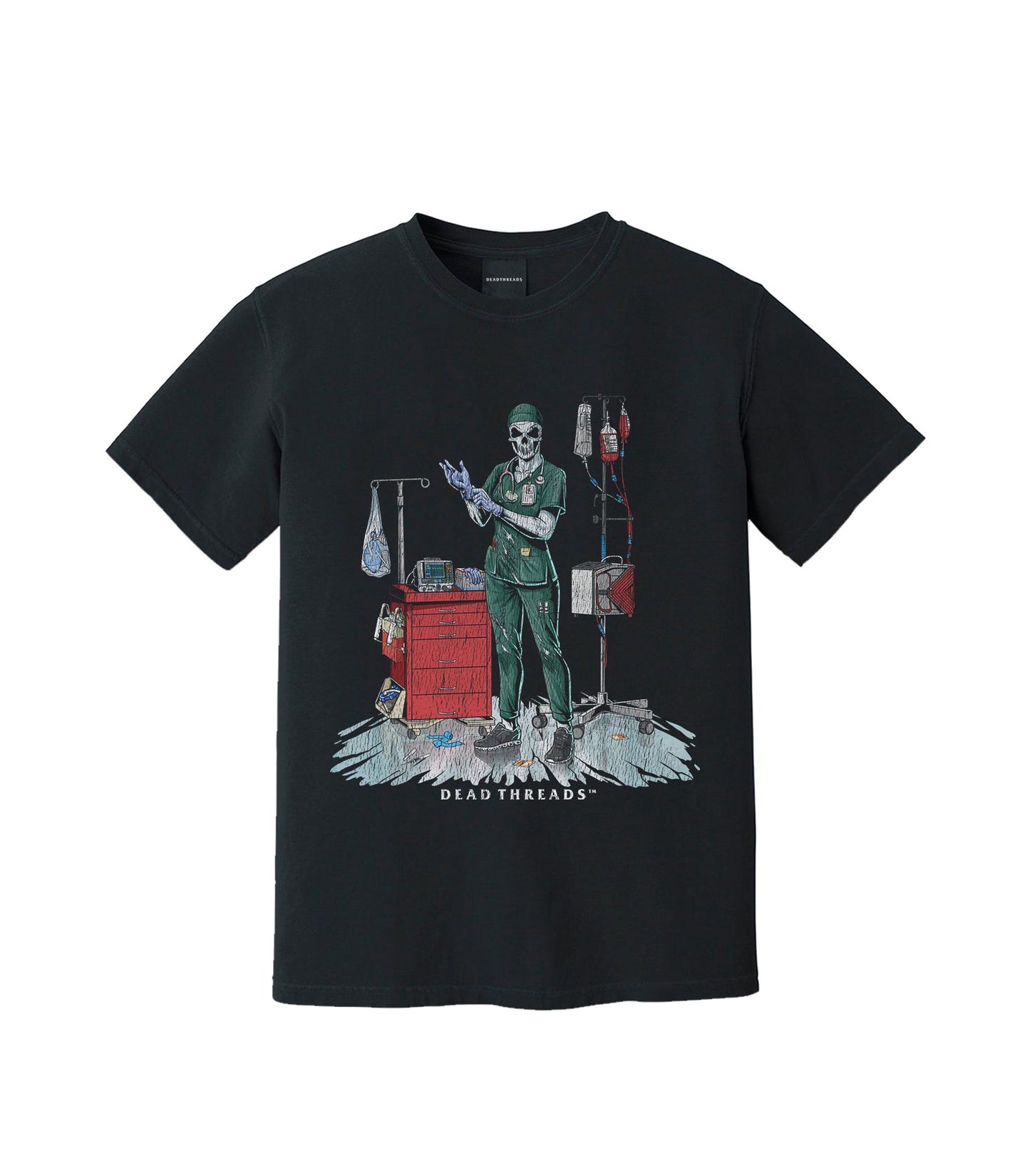 DEADSIDE NURSE (FEMALE) - GREEN SCRUBS – T-Shirt – Dead Threads Apparel