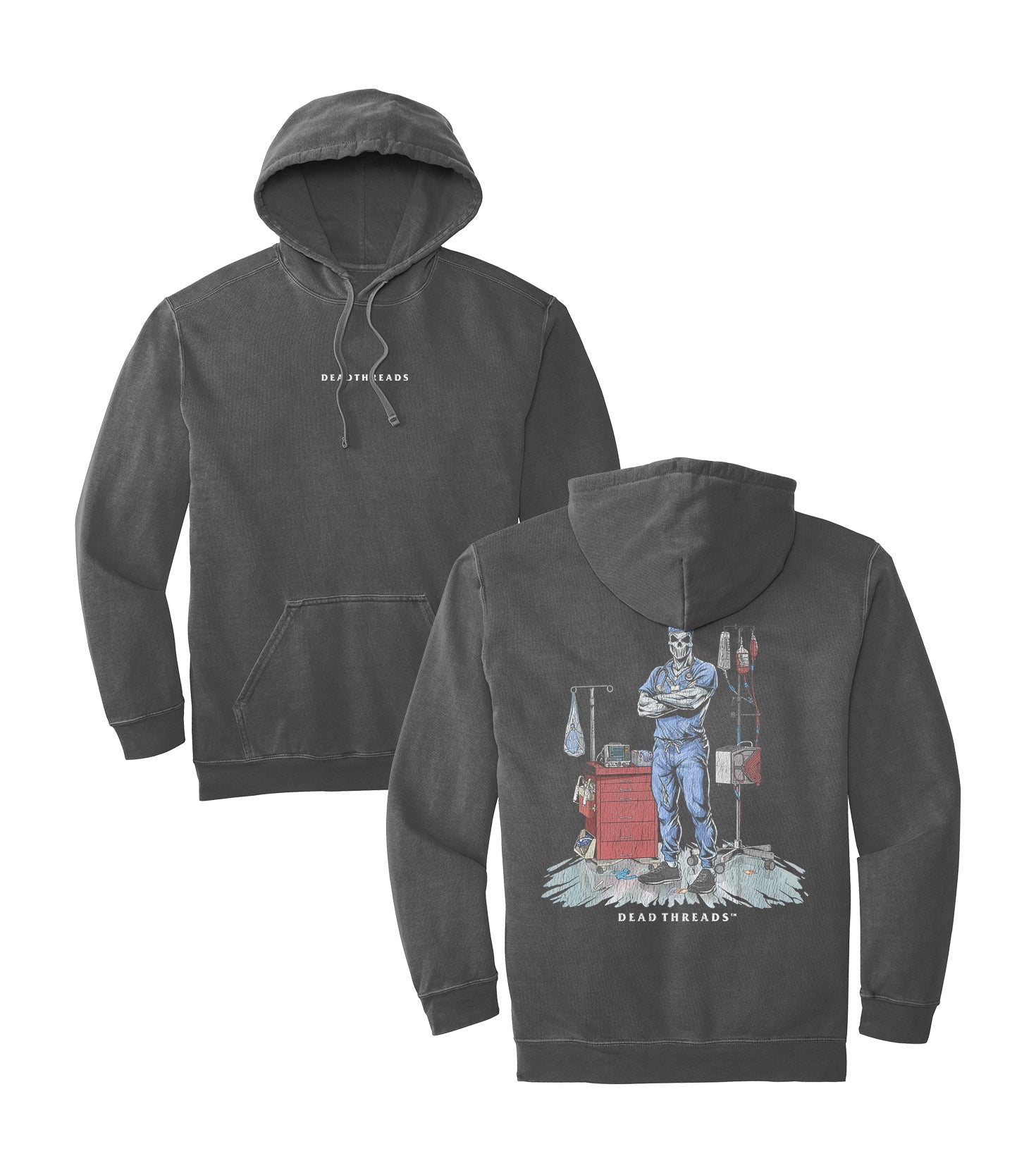 DEADSIDE NURSE (MALE) - BLUE SCRUBS “DT ESSENTIAL" HOODIE – Hoodie – Dead Threads Apparel
