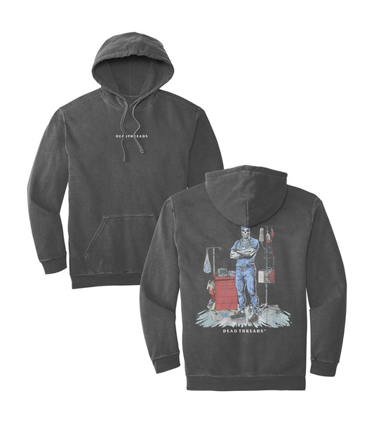 DEADSIDE NURSE (MALE) - BLUE SCRUBS “DT ESSENTIAL" HOODIE – Hoodie – Dead Threads Apparel