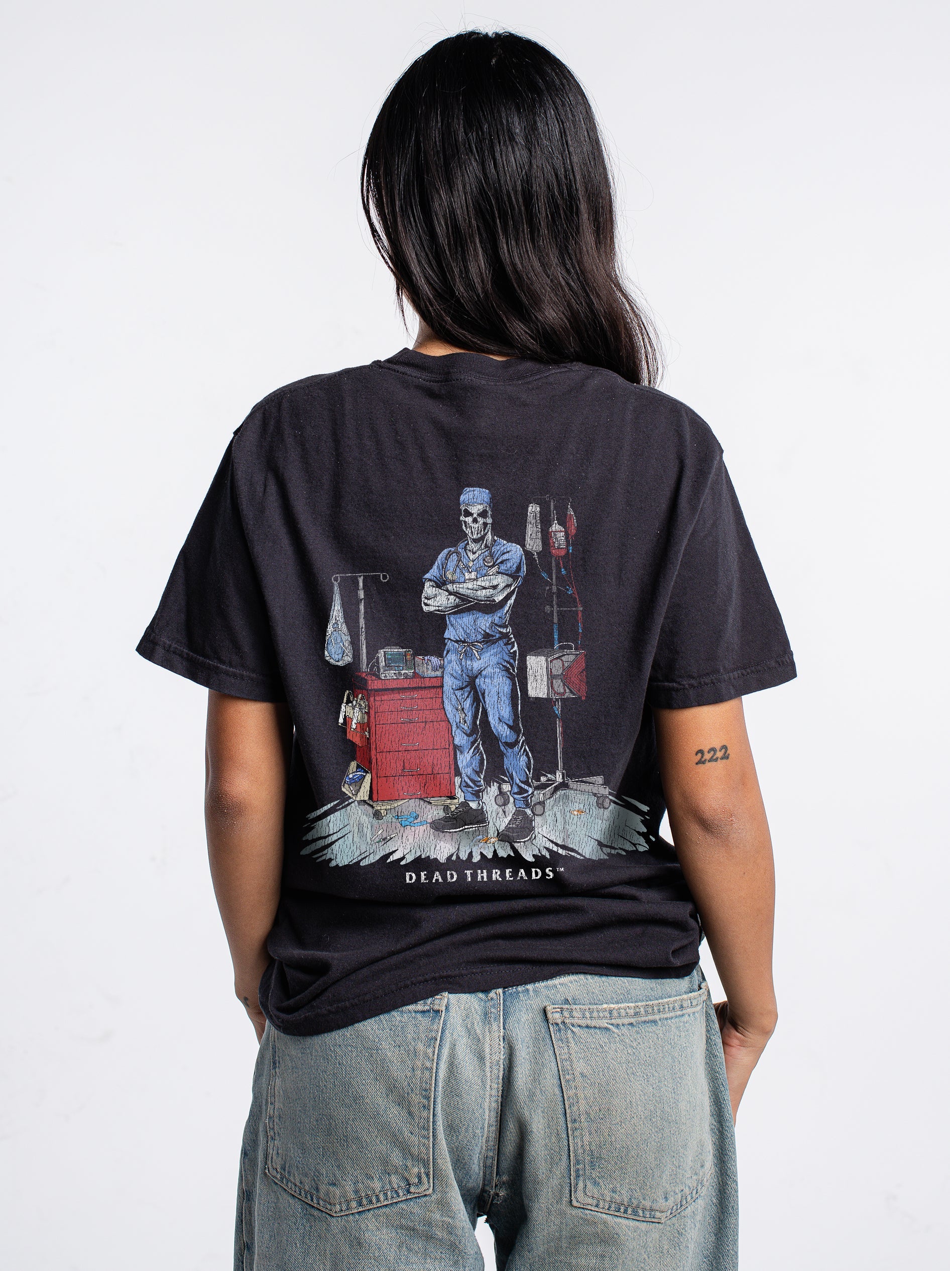 DEADSIDE NURSE (MALE) - BLUE SCRUBS “DT ESSENTIAL" PREMIUM T - SHIRT – T-Shirt – Dead Threads Apparel