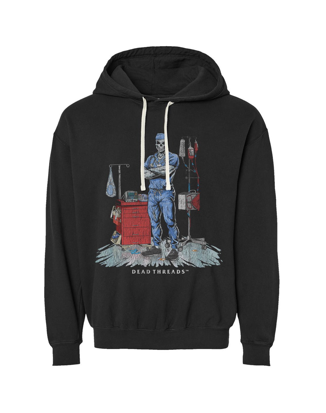 DEADSIDE NURSE (MALE) - BLUE SCRUBS LIGHTWEIGHT HOODIE – Lightweight – Dead Threads Apparel