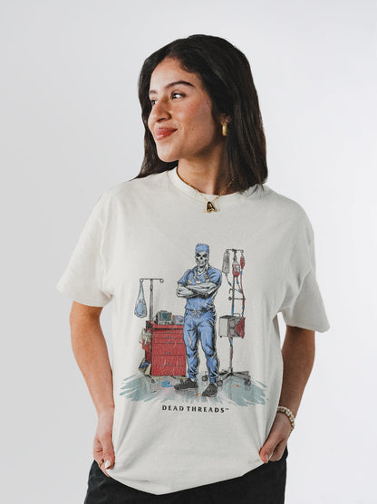 DEADSIDE NURSE (MALE) - BLUE SCRUBS – T-Shirt – Dead Threads Apparel